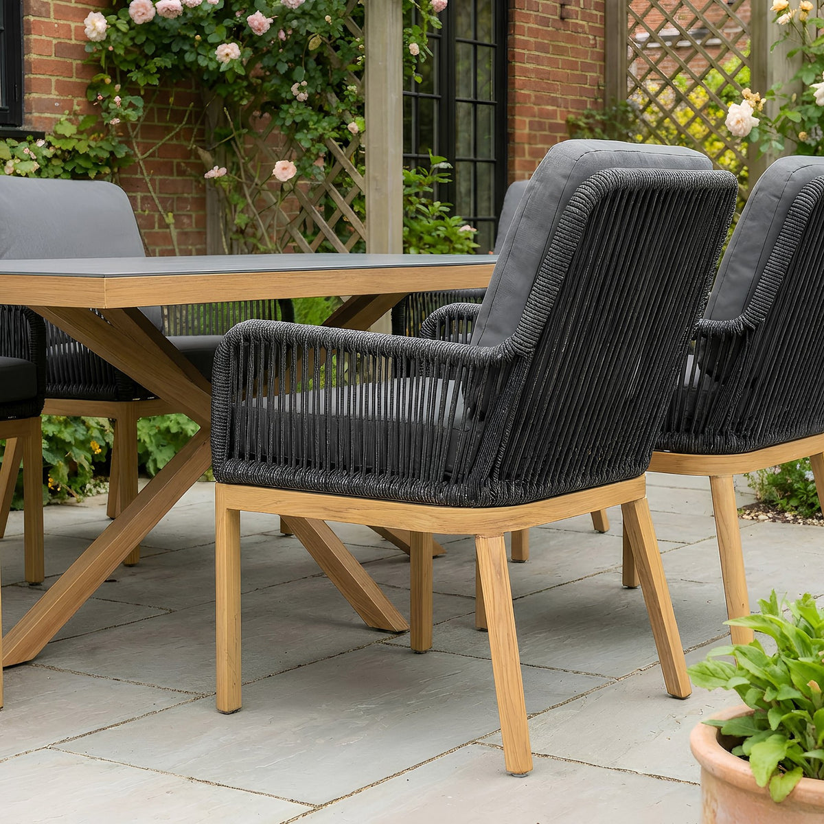 Bracken Outdoors Santiago 6 Seat Rectangular Garden Furniture Dining Set