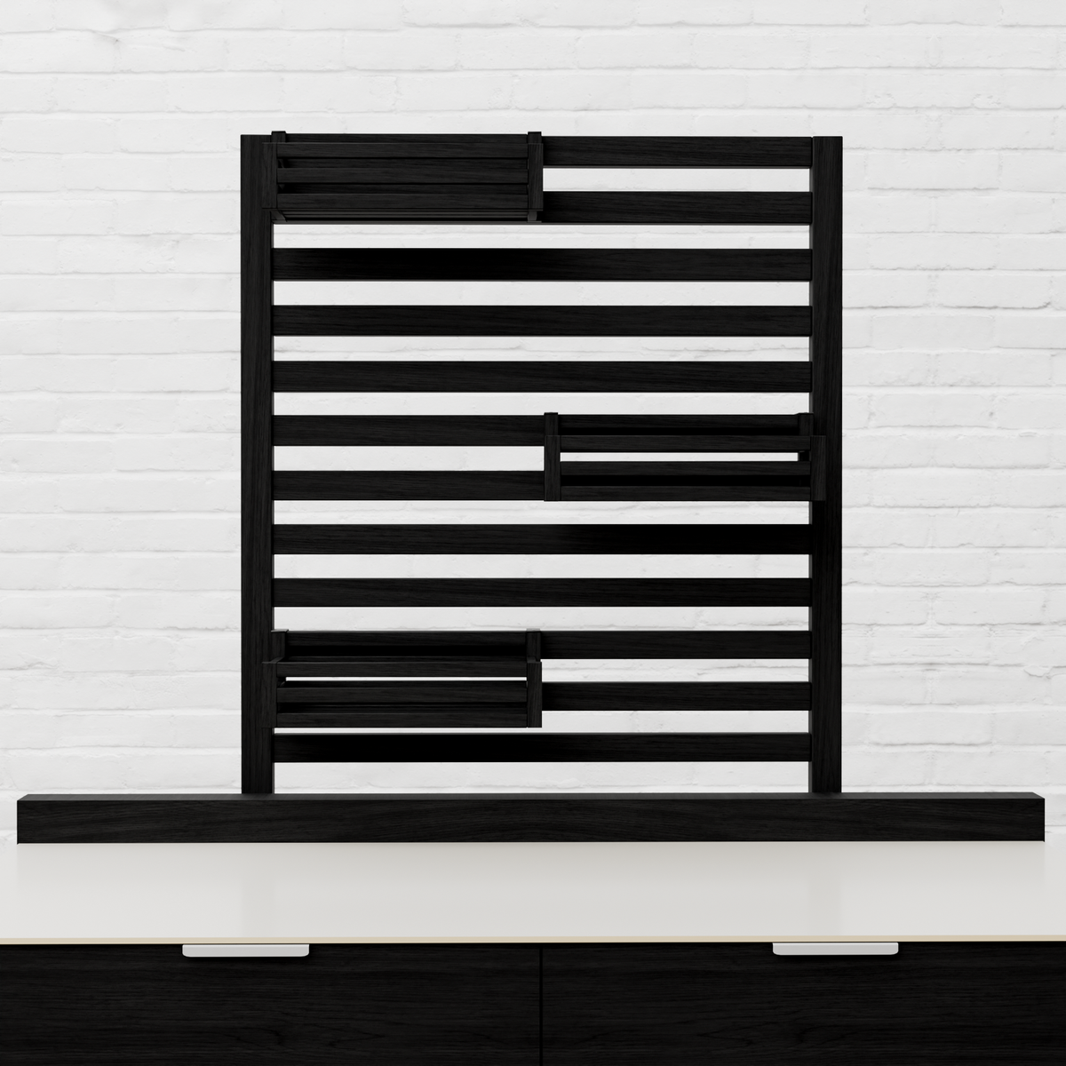Draco Grills Teak Carbon Line Modular Outdoor Kitchen Add on Slatted Shelf with Hook on Boxes