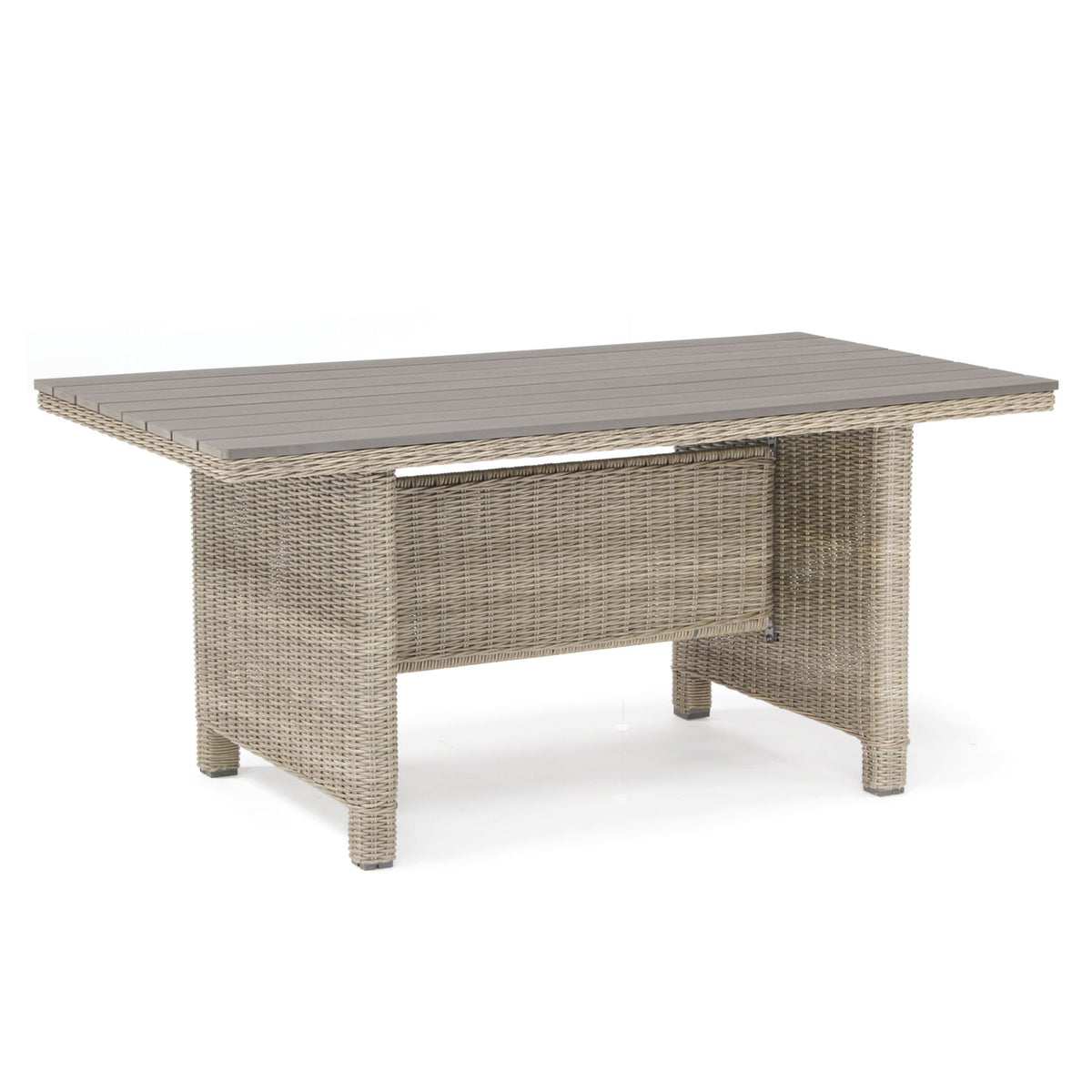Kettler Palma Oyster Wicker Casual Dining Slat Top Table