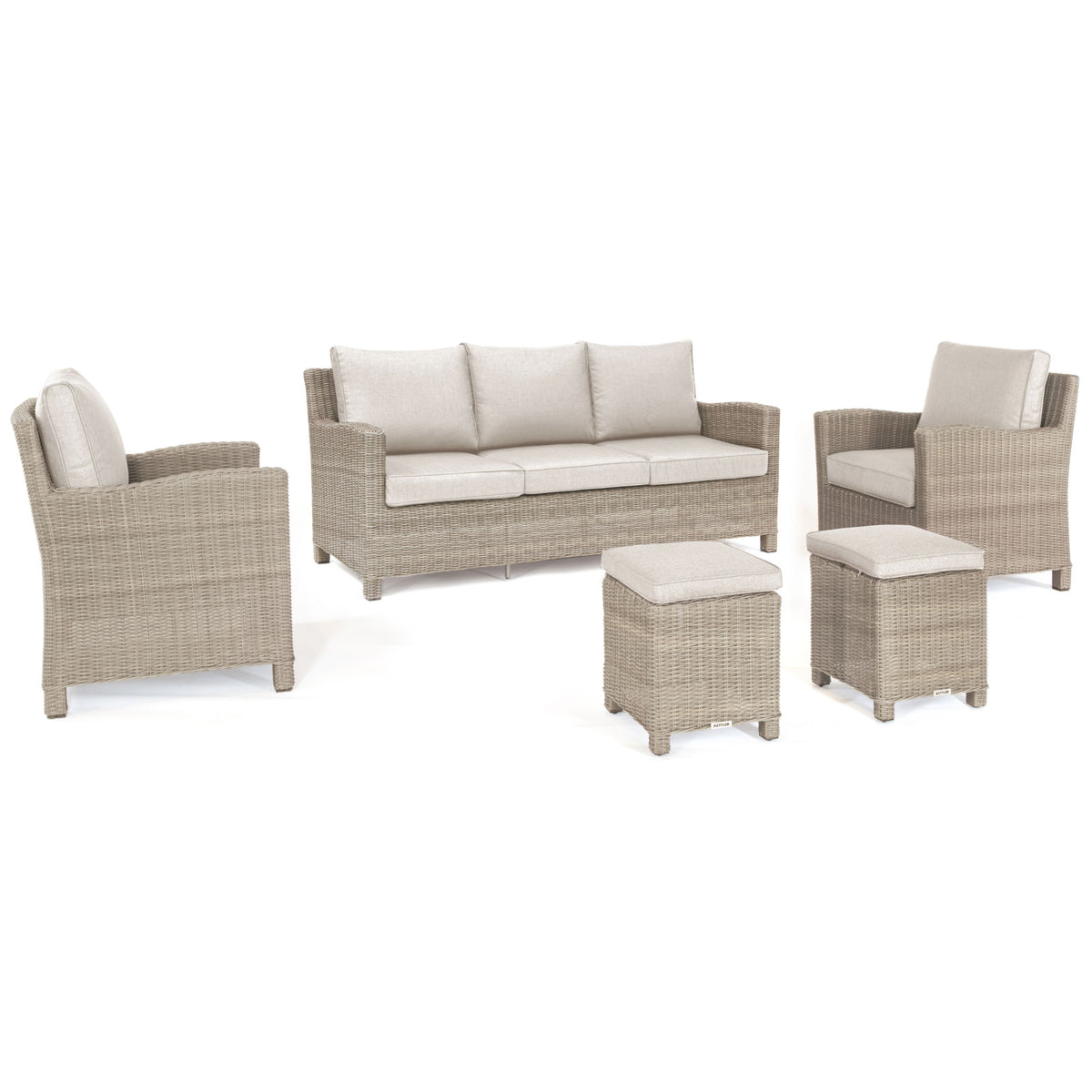 Kettler Palma Signature Oyster Wicker Outdoor Casual Dining Lounge Sofa Set