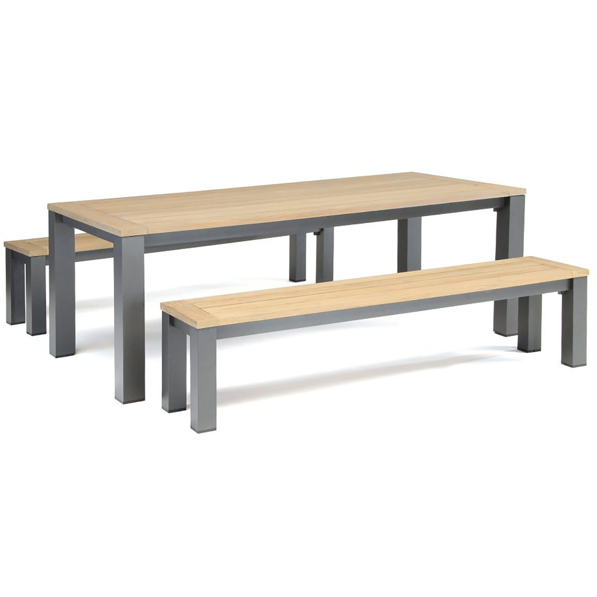 Kettler Elba Signature Teak And Aluminium Rectangular Bench Set 2.2m x 1m
