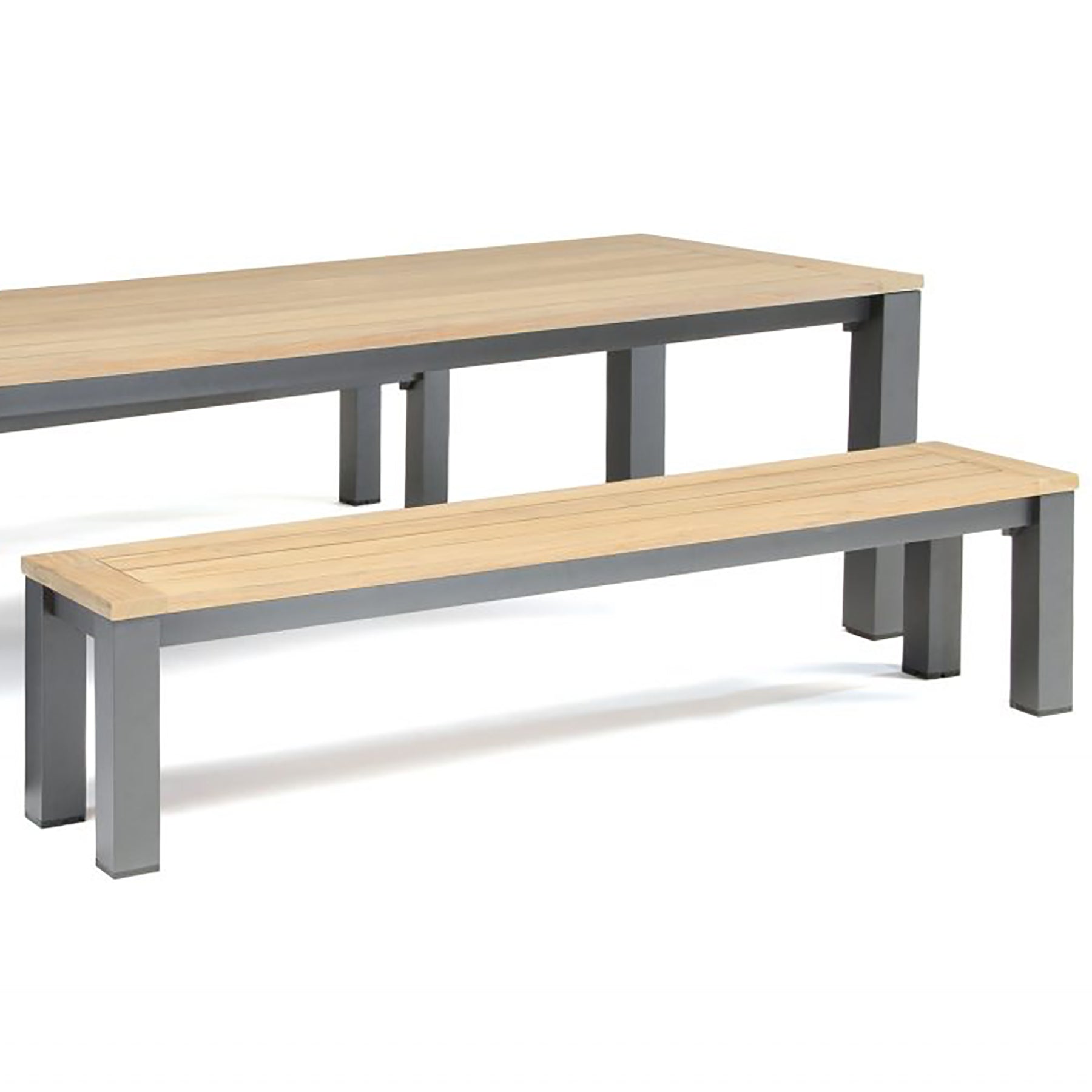 Kettler Elba Signature Teak Top Aluminium Rectangular Bench 2m x 0.4m ...