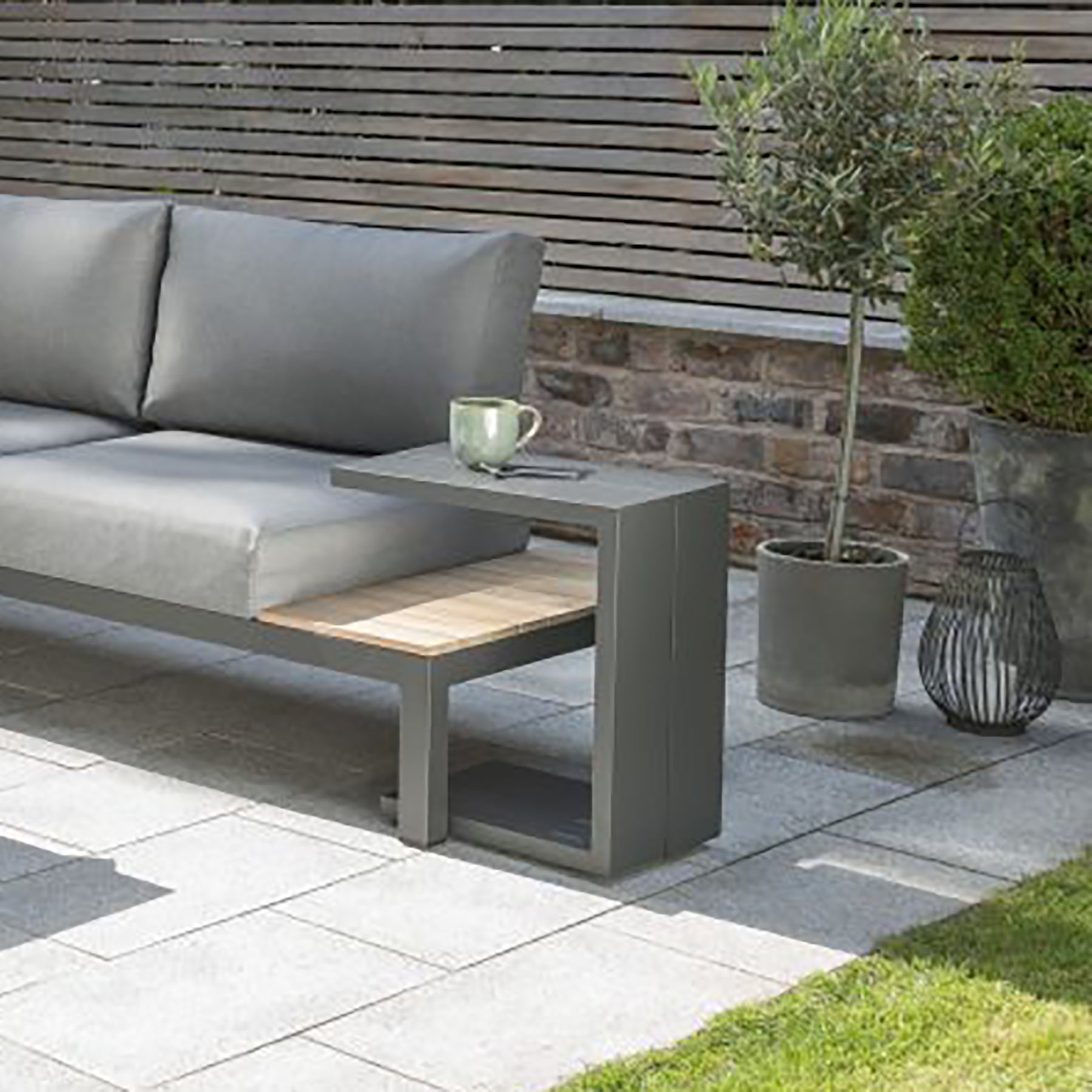 Kettler Elba Aluminium Garden Side Table Anthracite Garden Trends