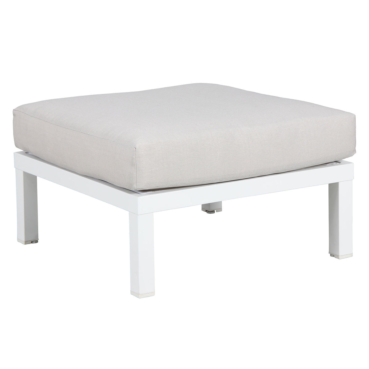 Kettler Elba White Lounge Single Footstool With Cushion