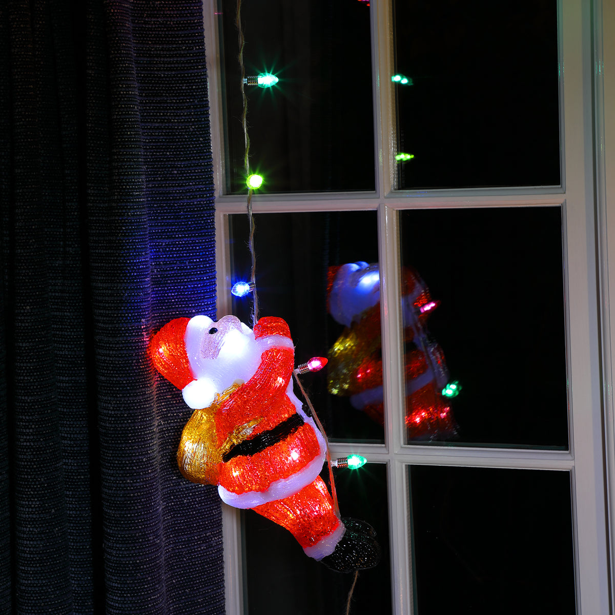 Noma Christmas 30cm Acrylic Climbing Santa with String Lights