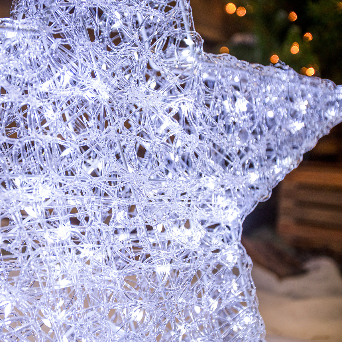 70cm Acrylic Outdoor Light Up Christmas Star with 200 White LEDS