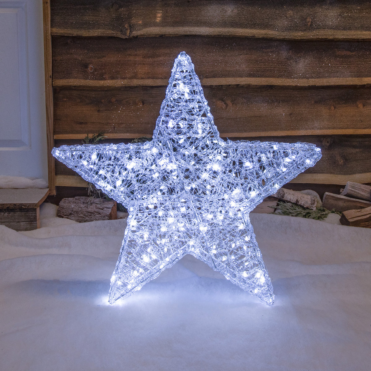 70cm Acrylic Outdoor Light Up Christmas Star with 200 White LEDS