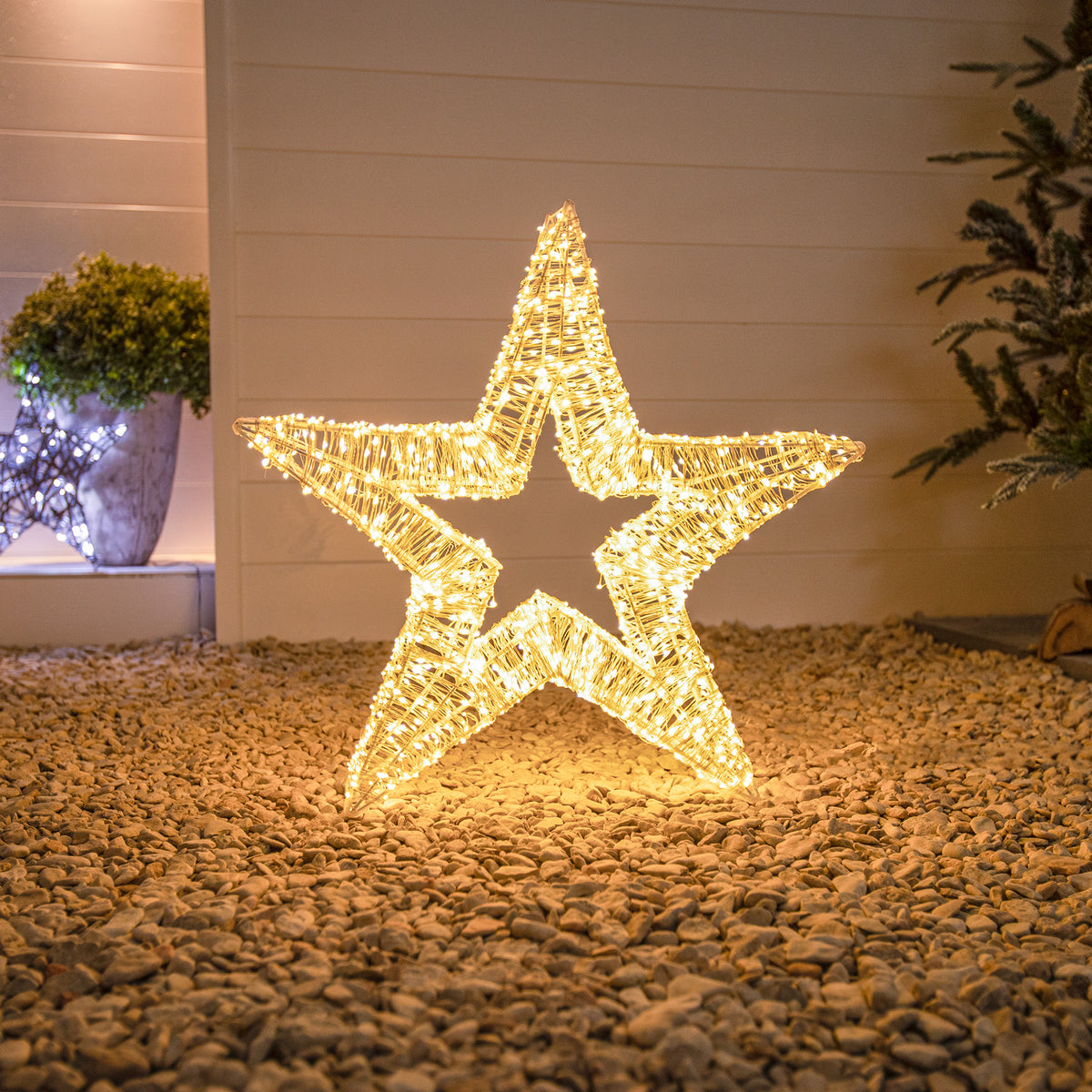 60CM Outdoor Light Up Christmas Star With 1920 Warm White Micro LEDS and Timer