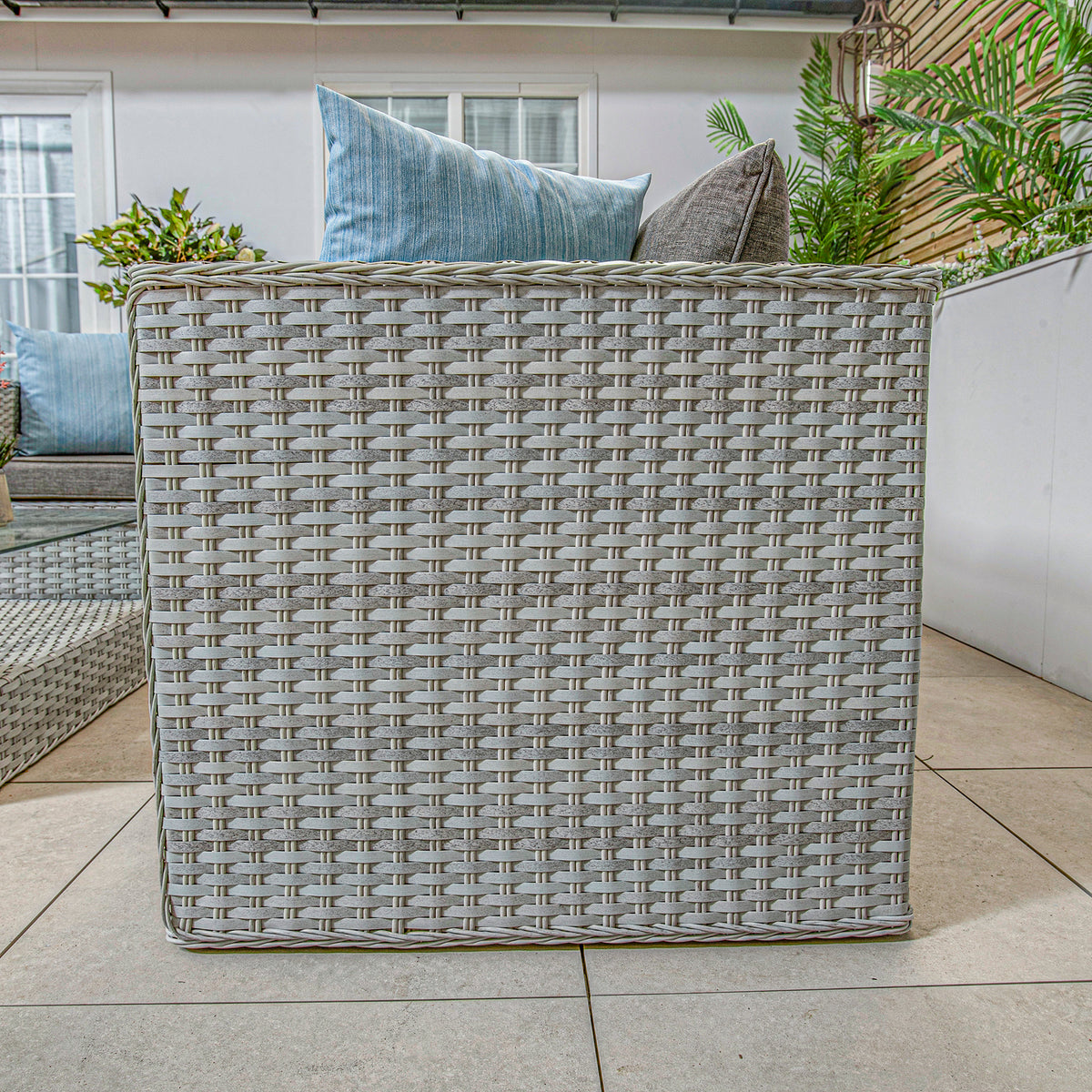 Bracken Outdoors Madrid Light Grey Rectangular Corner Sofa Set with Coffee Table
