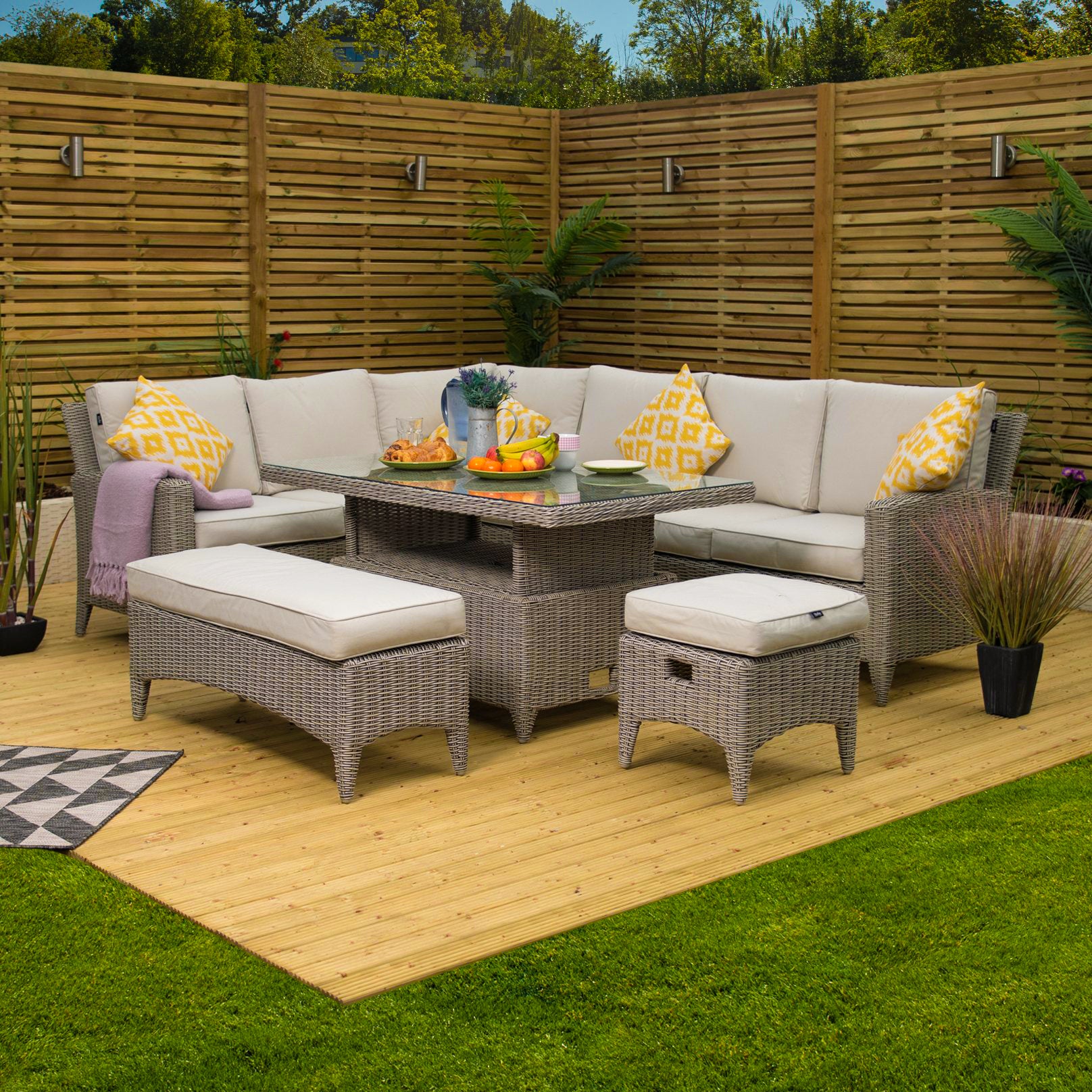 Rattan Garden Furniture Lg Monaco Stone Lounge Set Lg Outdoor