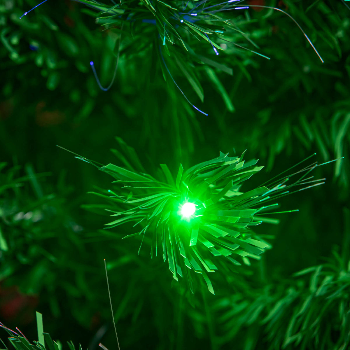 Fibre Optic Green Christmas Tree 2ft to 7ft with Multi-Coloured LED Lights