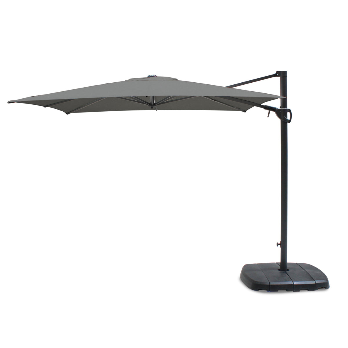 Kettler Slate Grey 2.5m Square Free Arm Cantilever Parasol with Base