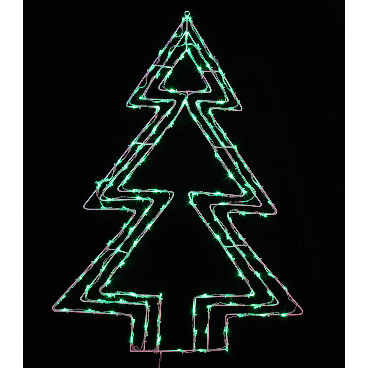 Noma 93cm 130 LED Green Xmas Tree Silhouette with Clear Cable