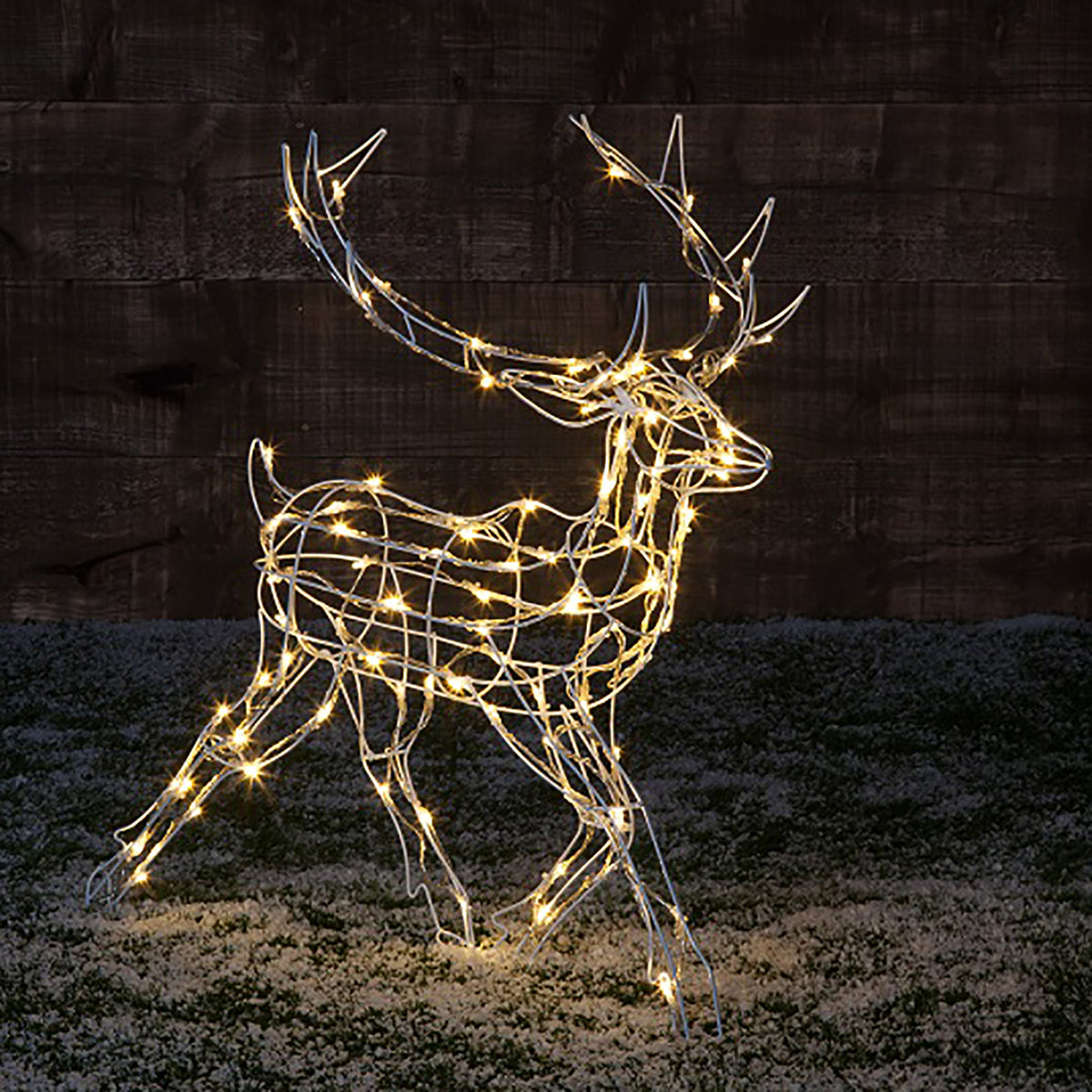 Noma Christmas 70CM Wire Frame Running Reindeer with 90 Warm White LED Lights