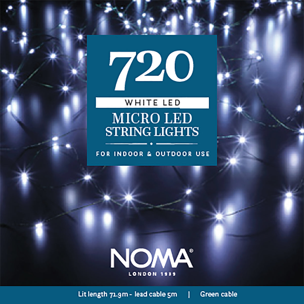 Noma Christmas White Micro String Lights With Green Cable - 360, 480, 720