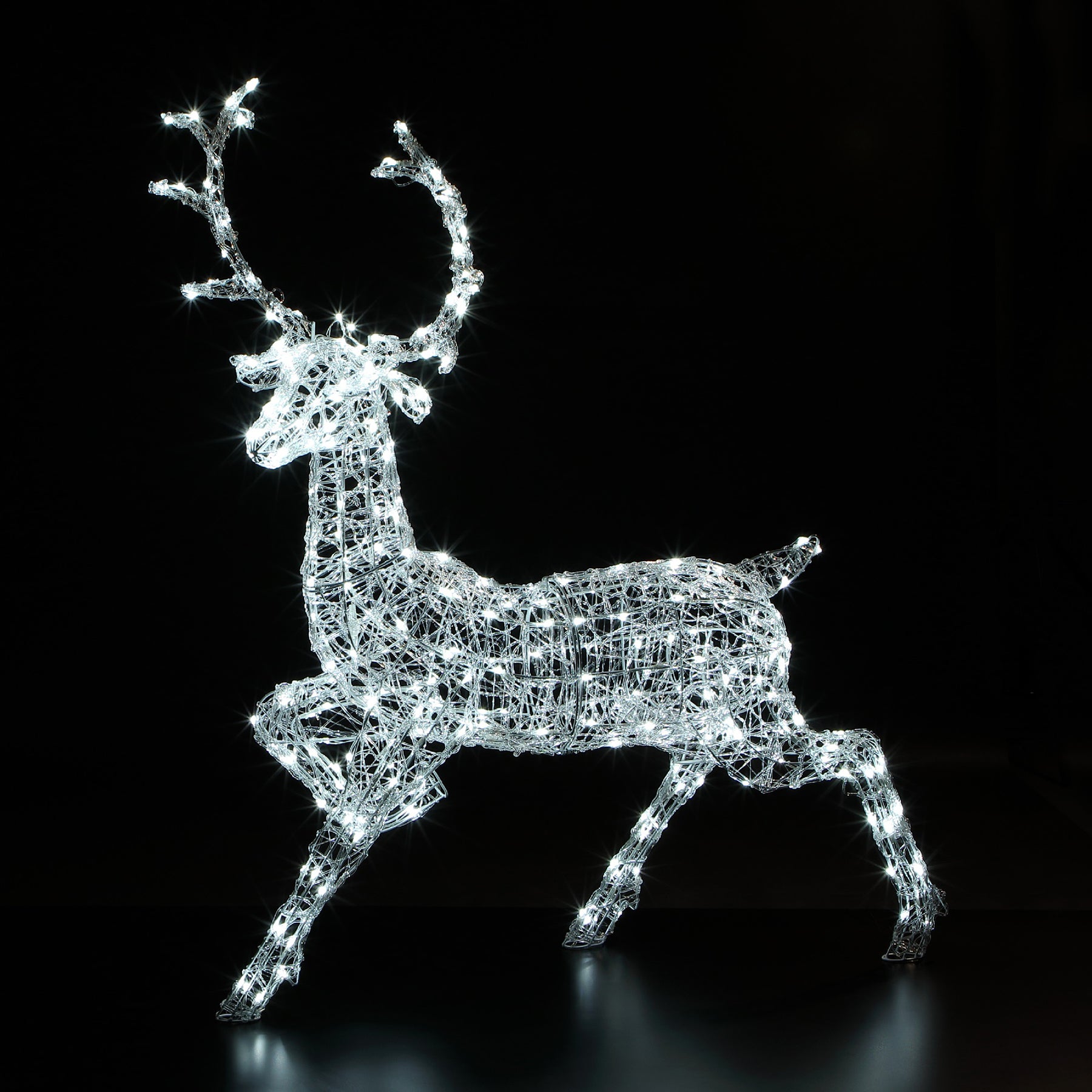 Noma Christmas Spun Acrylic 1.4M Light Up Woburn Stag with 300 White L ...