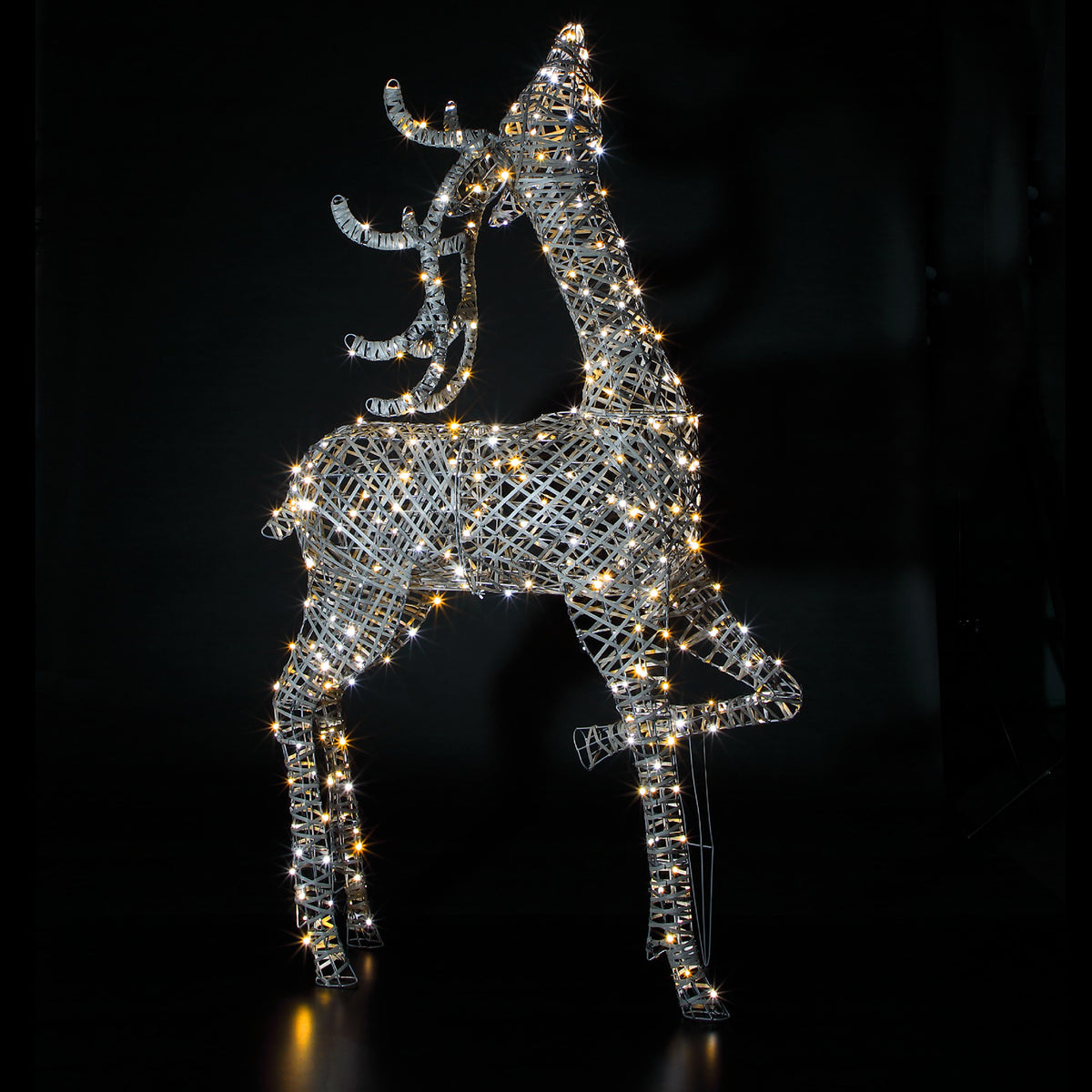 Noma Christmas 2M Grey Wicker Blenheim Stag With 400 White LEDS