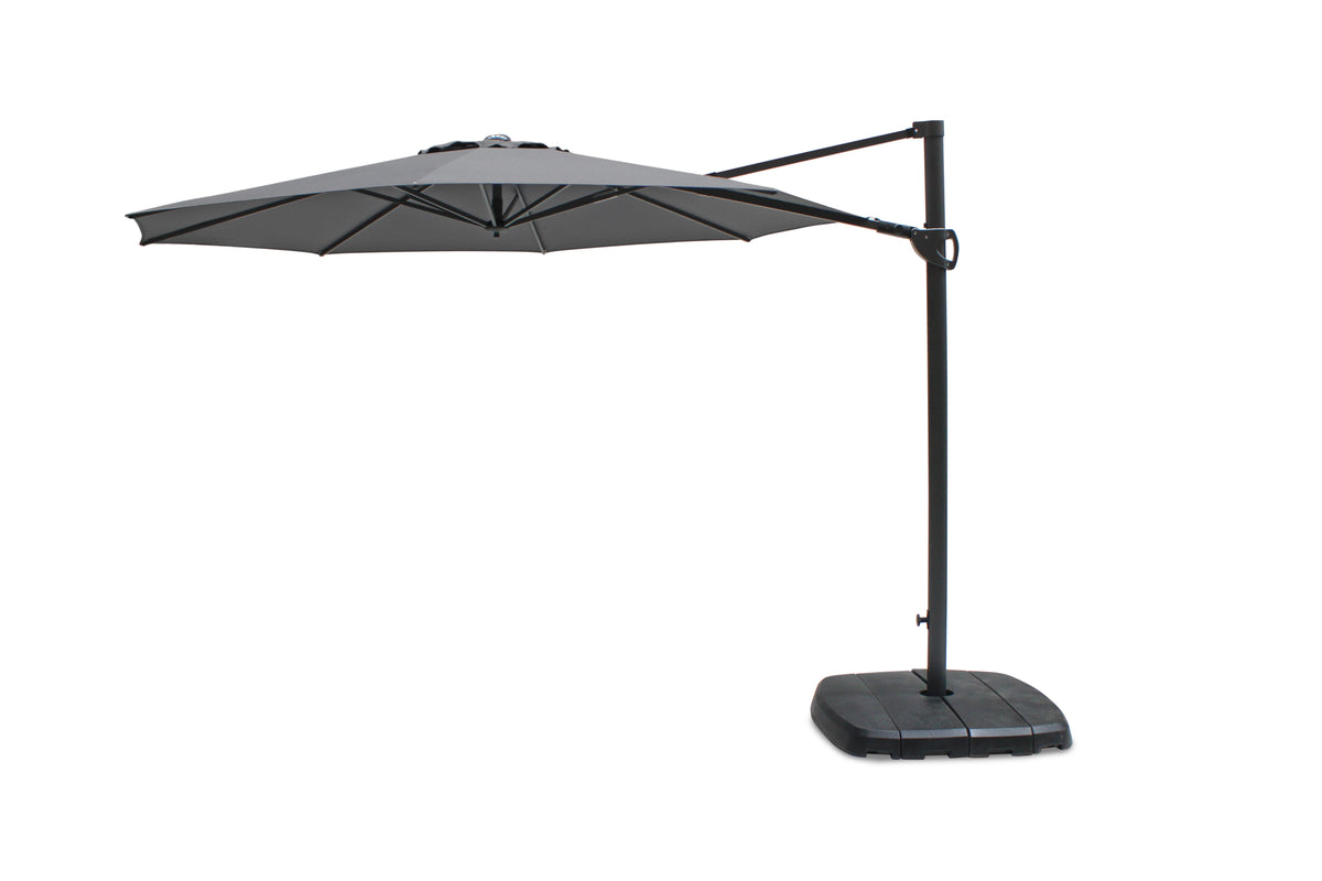 Kettler Slate Grey 3m Round Free Arm Cantilever Parasol with Base