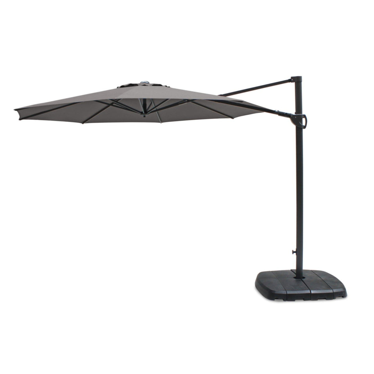 Kettler Taupe 3m Round Free Arm Cantilever Parasol with Base