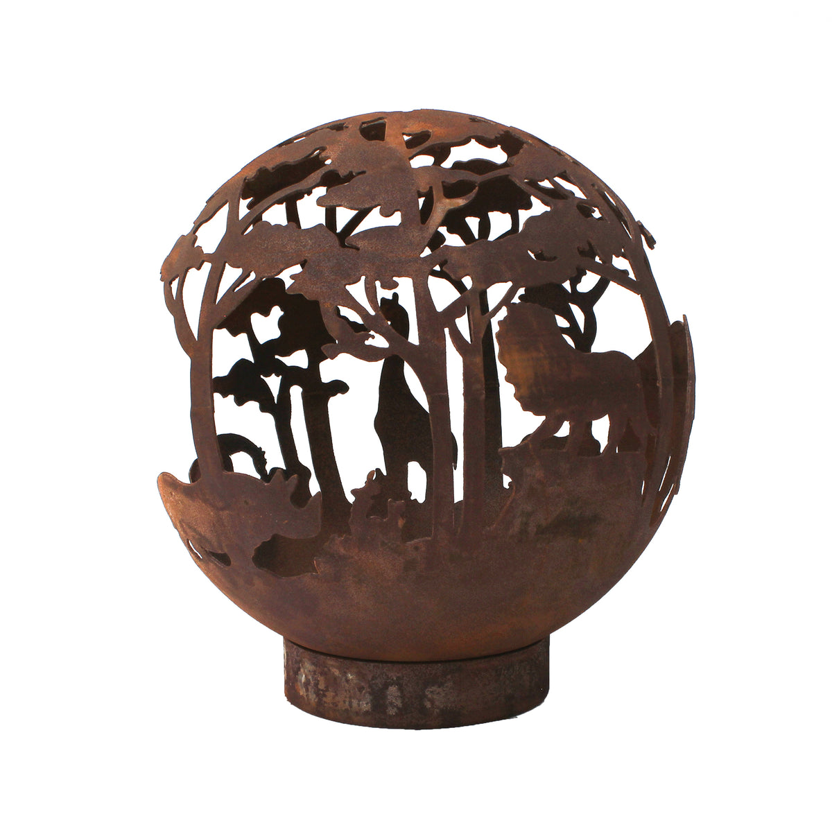 Garden Fire Ball 50cm Safari Design with Rust Finish