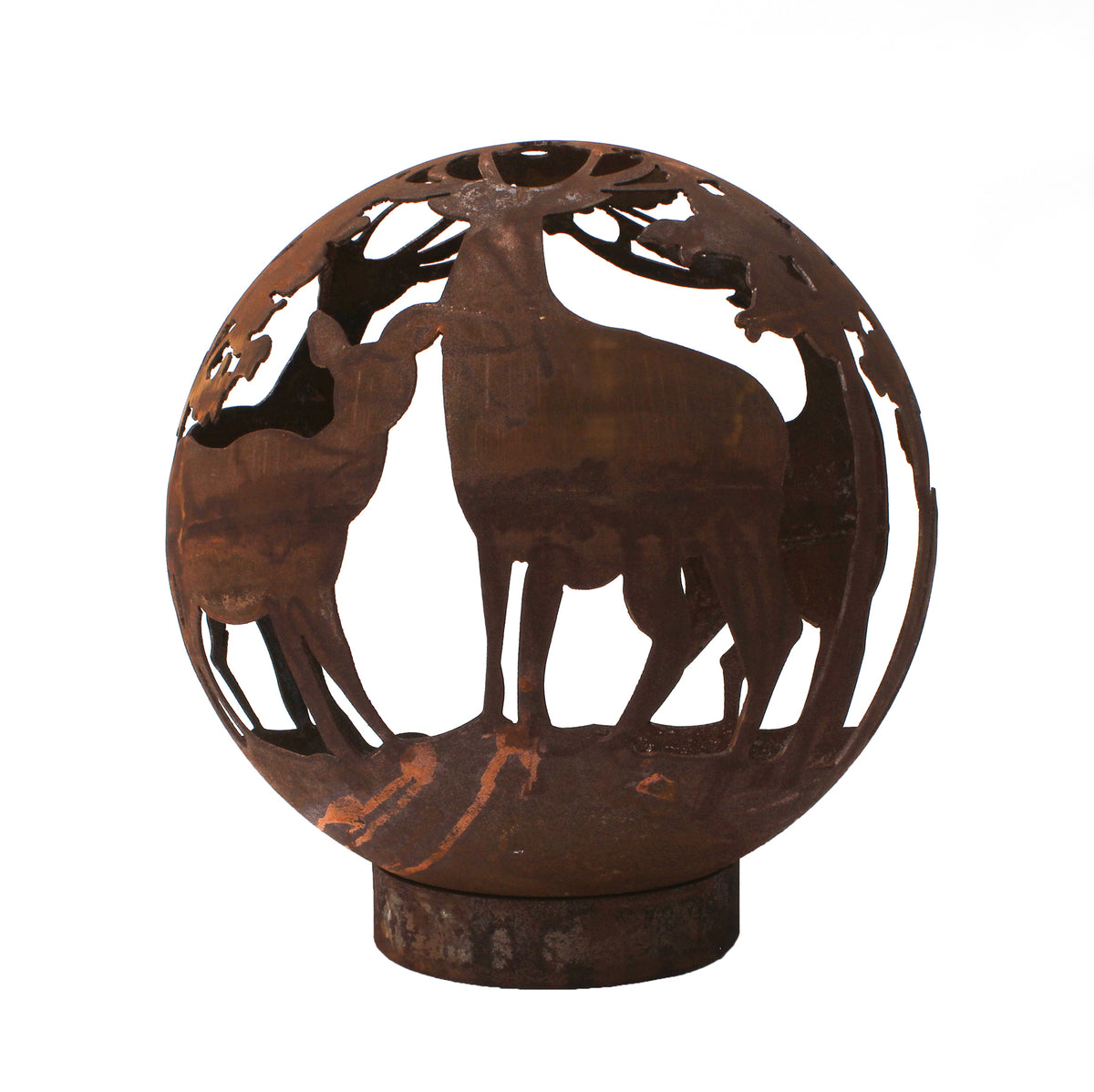 Garden Fire Ball 50cm Stag Design with Rust Finish
