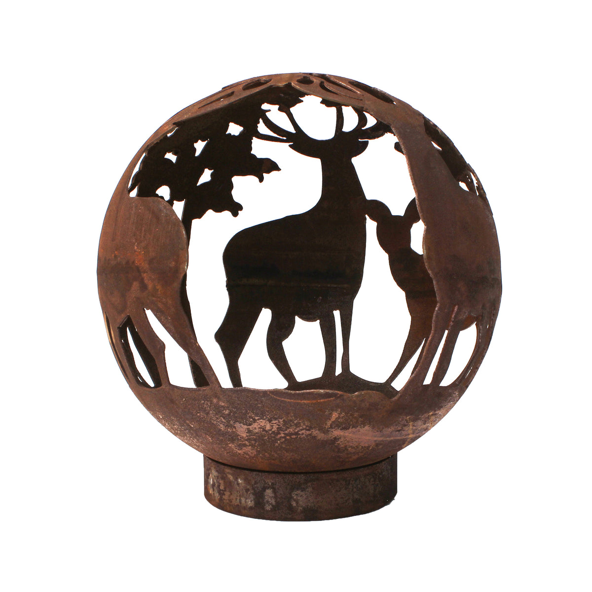 Garden Fire Ball 50cm Stag Design with Rust Finish