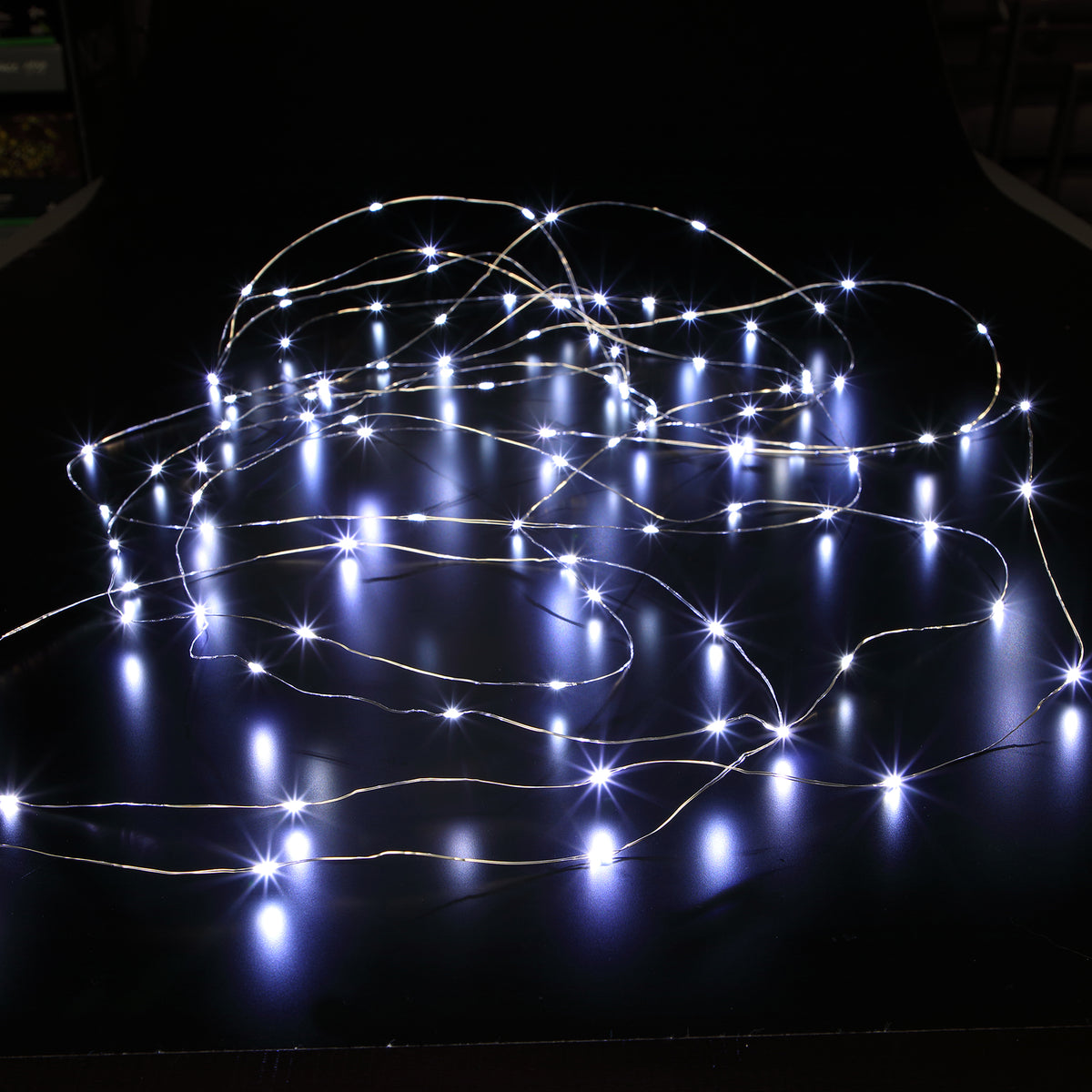 Noma Christmas Fit &amp; Forget Bright White Micro Wire LED String Lights - Battery Operated