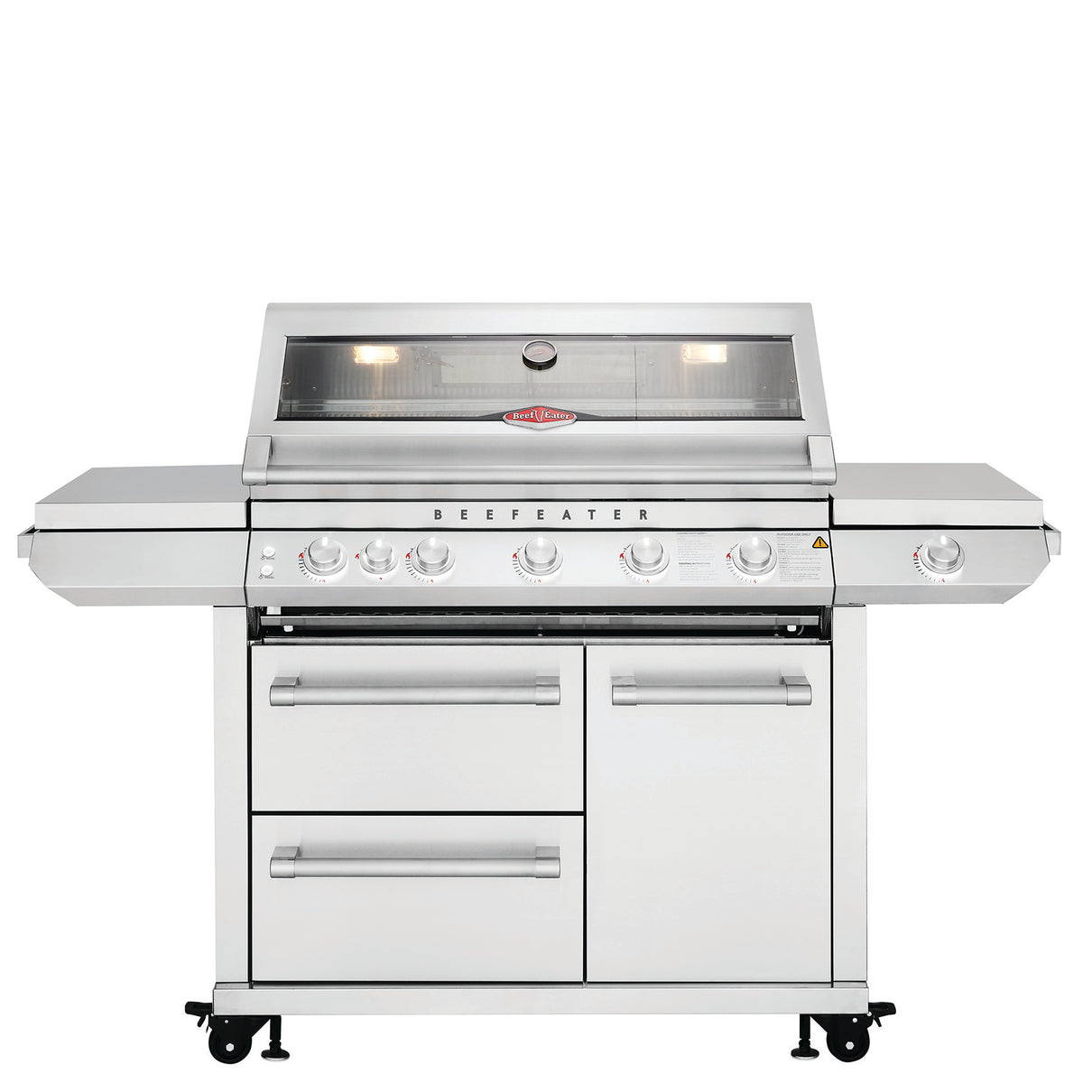 BeefEater 7000 Series Premium 5 Burner Gas BBQ with Cabinet Trolley and Side Burner