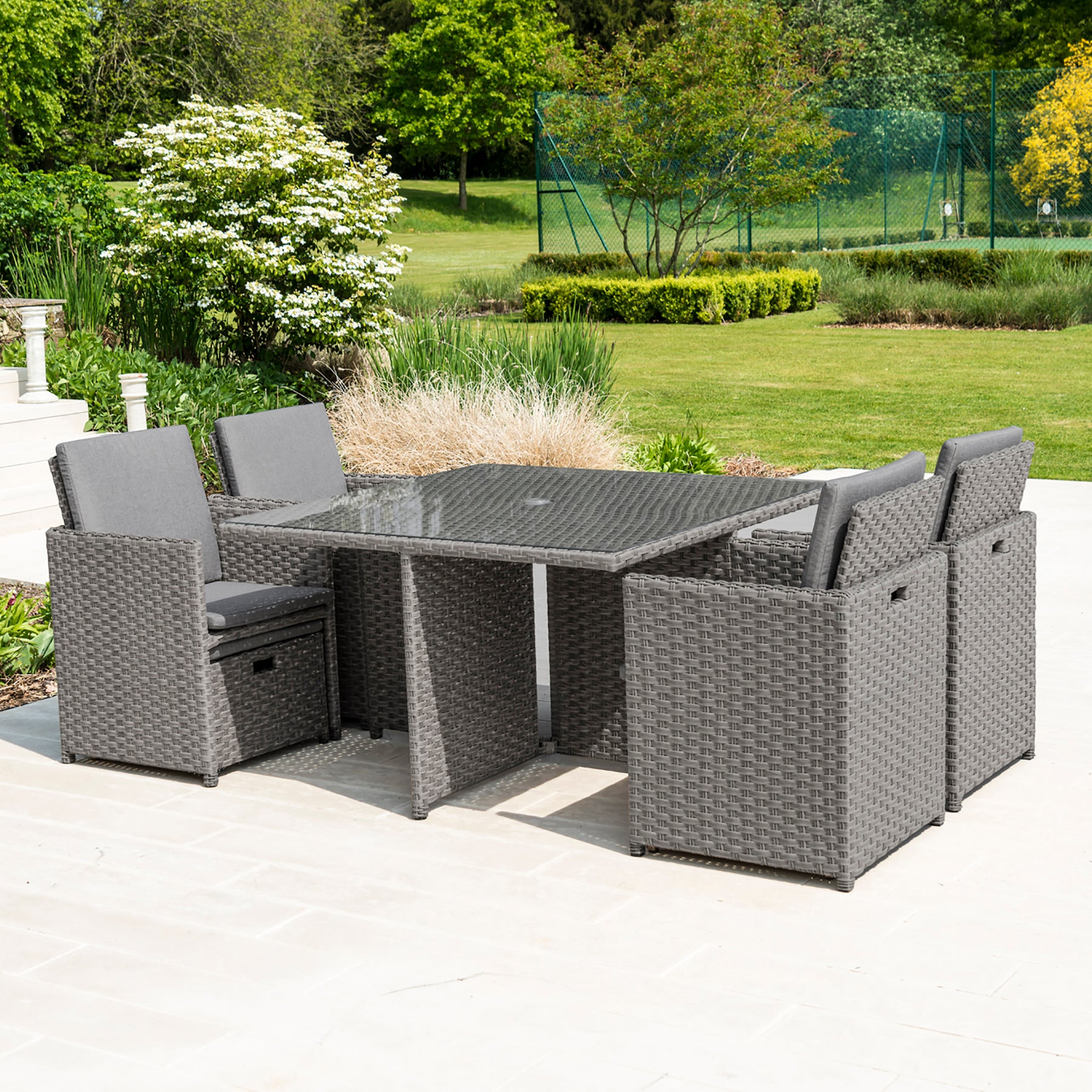 Laura James 10 Seater Rattan Cube Dining Set Rattan Effect Cube