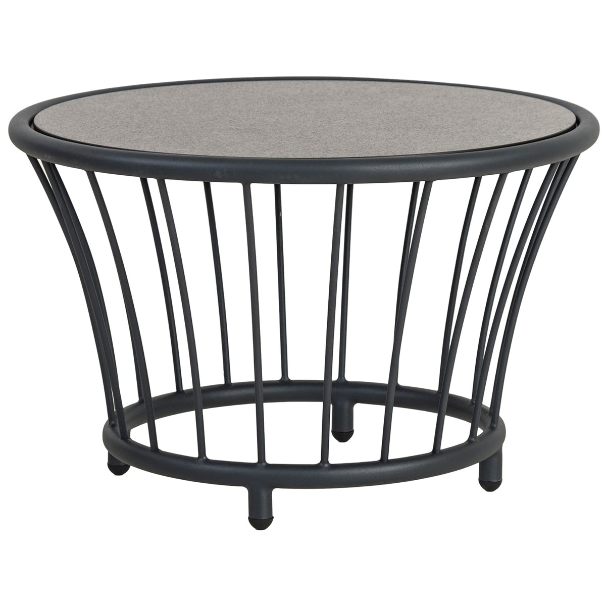 Alexander Rose Cordial Grey Round Coffee Table with Pebble Laminate Top