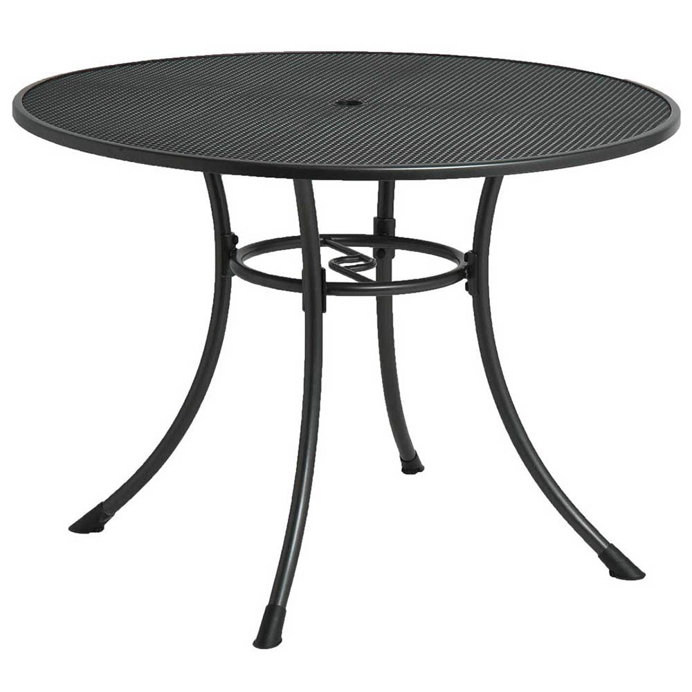 Alexander Rose Portofino 4 Seater Metal Garden Furniture Set with Round Table &amp; Armchairs