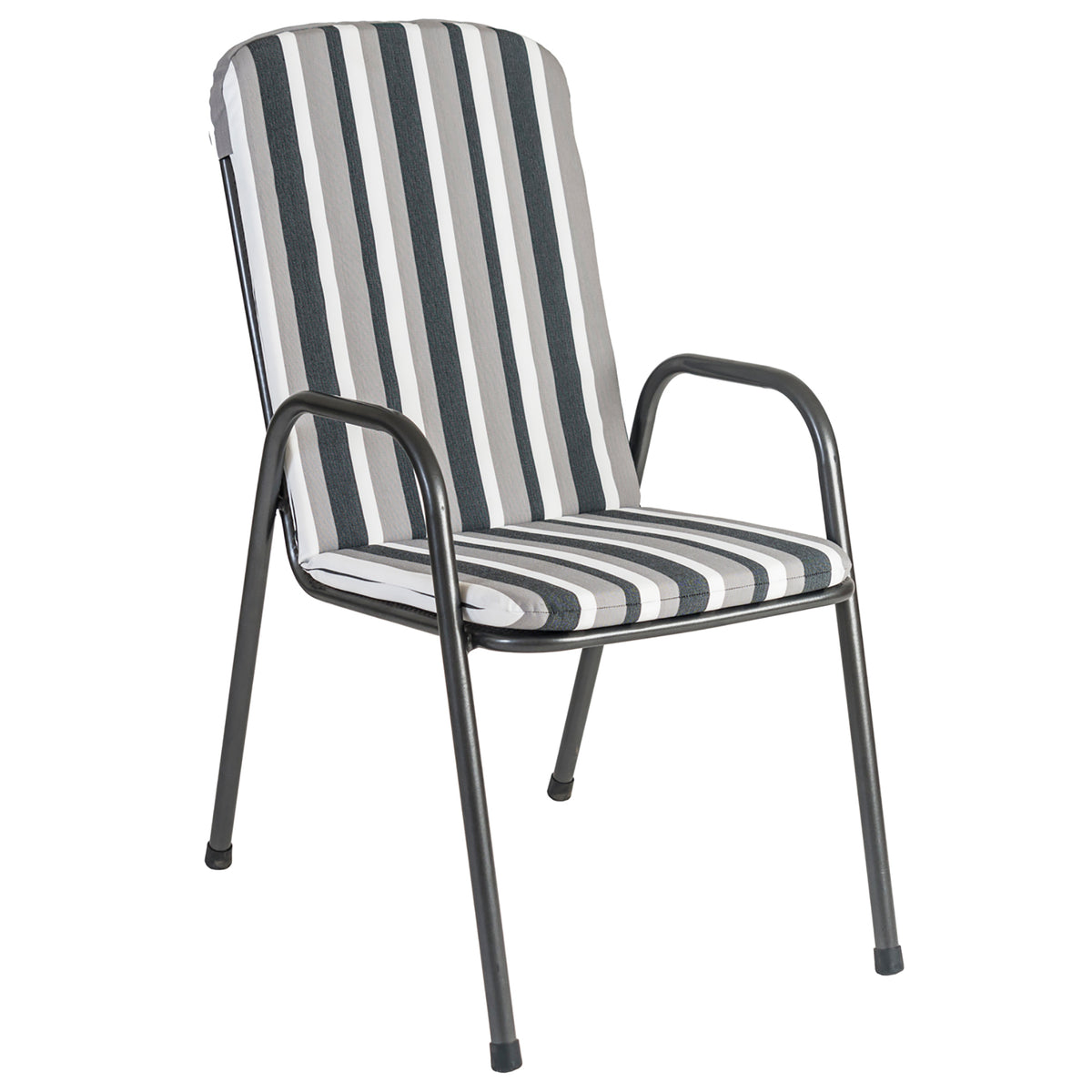 Alexander Rose Portofino Highback Chair Cushion (Charcoal Stripe)