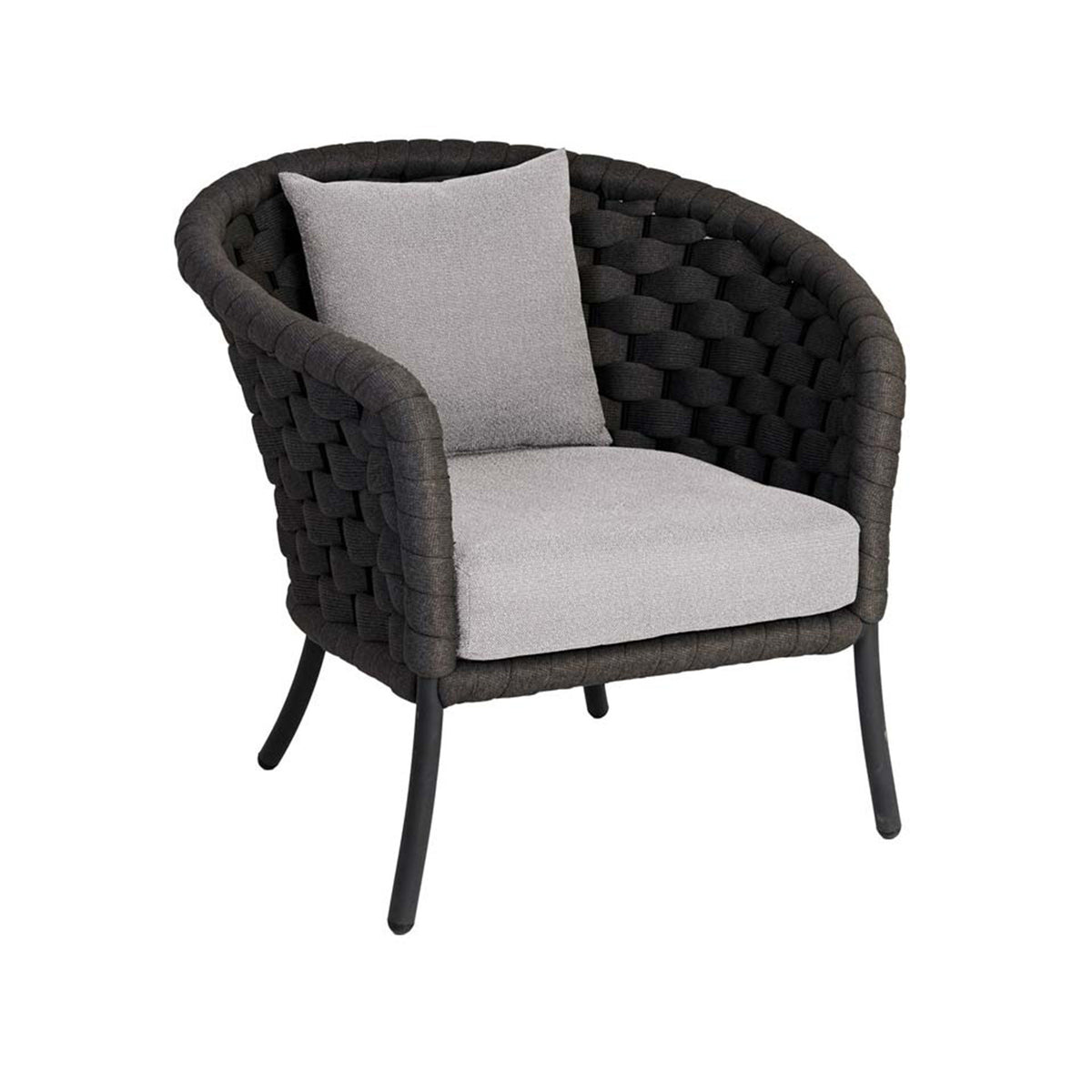 Alexander Rose Cordial Wide Rope Curved Top Lounge Chair - Dark Grey