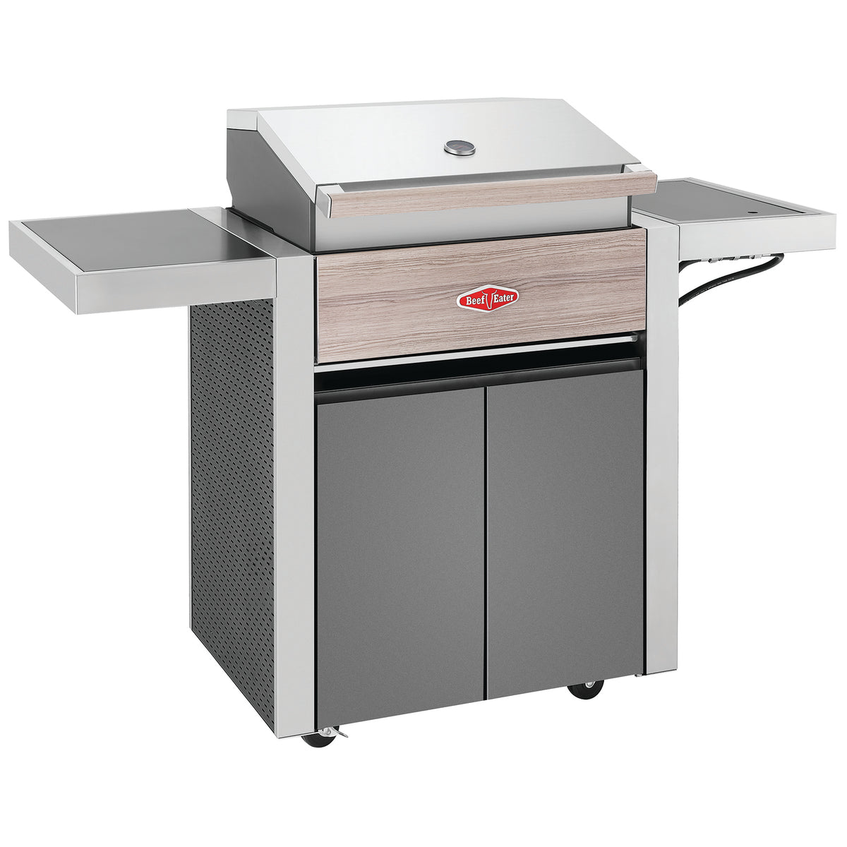 BeefEater 1500 Series 3 Burner Gas Barbecue with Cabinet Trolley and Side Burner