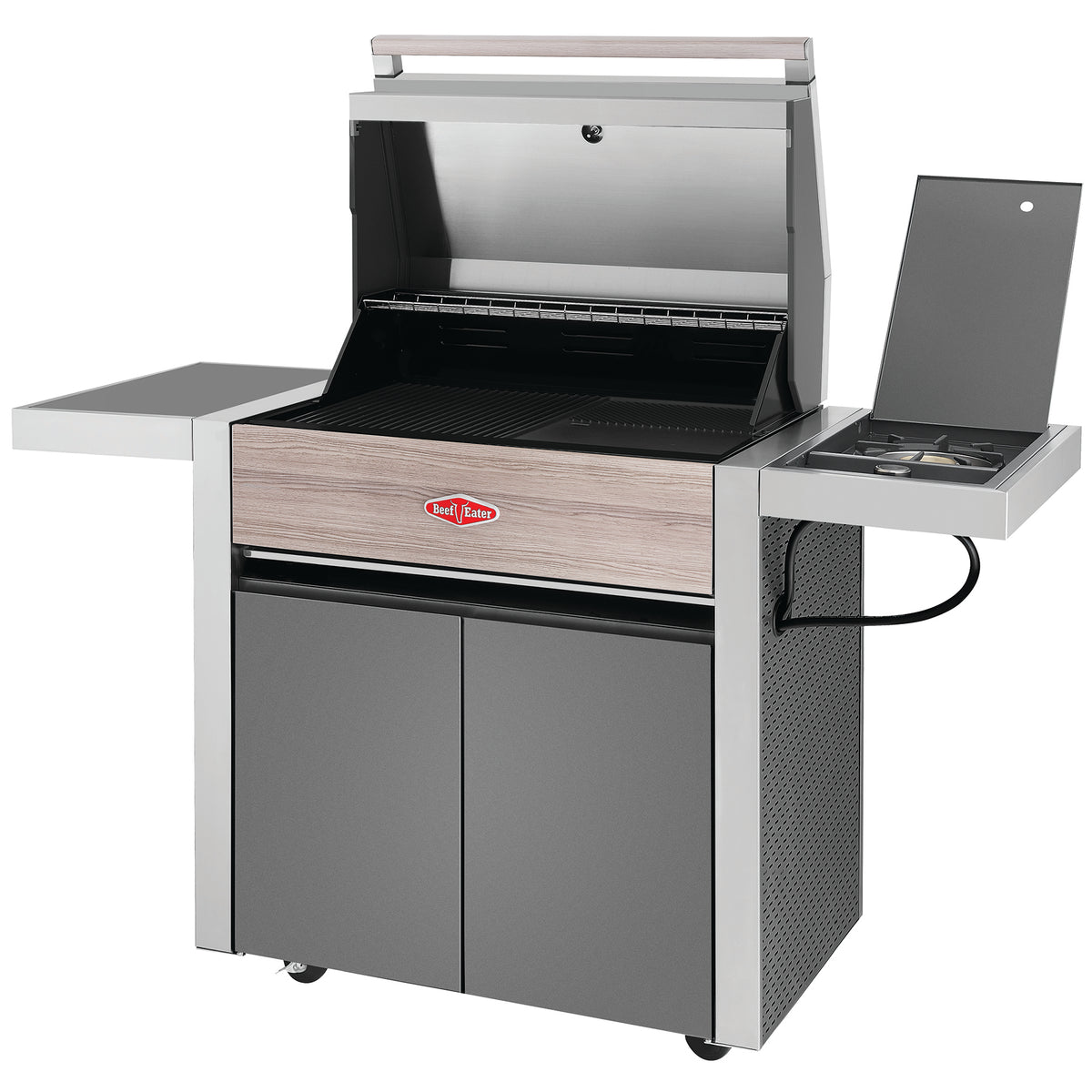 BeefEater 1500 Series 4 Burner Gas Barbecue with Cabinet Trolley and Side Burner