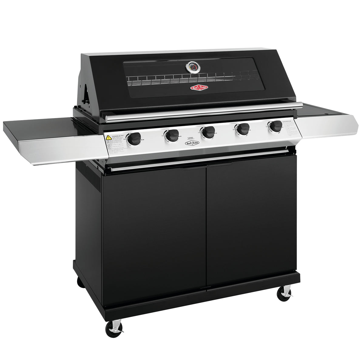 BeefEater 1200E Series 5 Burner Gas Barbecue with Cabinet Trolley and Side Burner