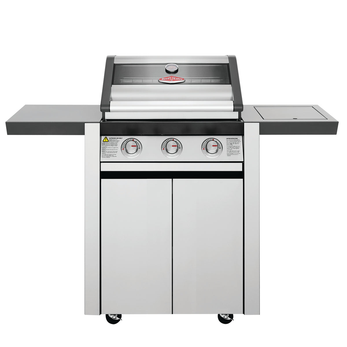 BeefEater 1600S Series 3 Burner Barbecue with Cabinet Trolley and Side Burner