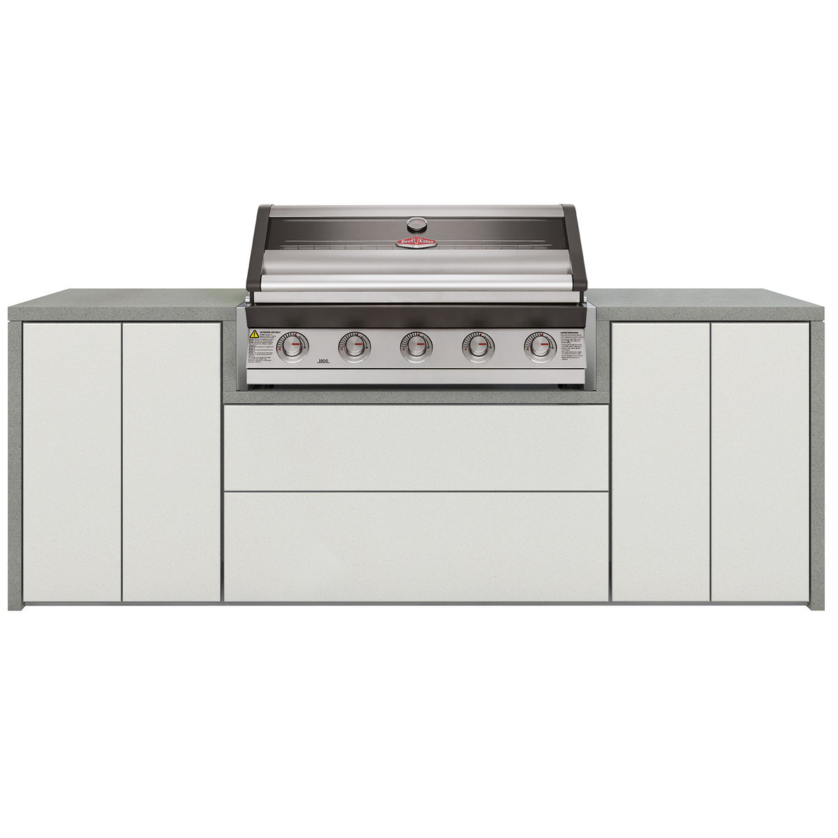 BeefEater Harmony Outdoor Kitchen with 1600 Series 5 Burner Stainless Steel BBQ