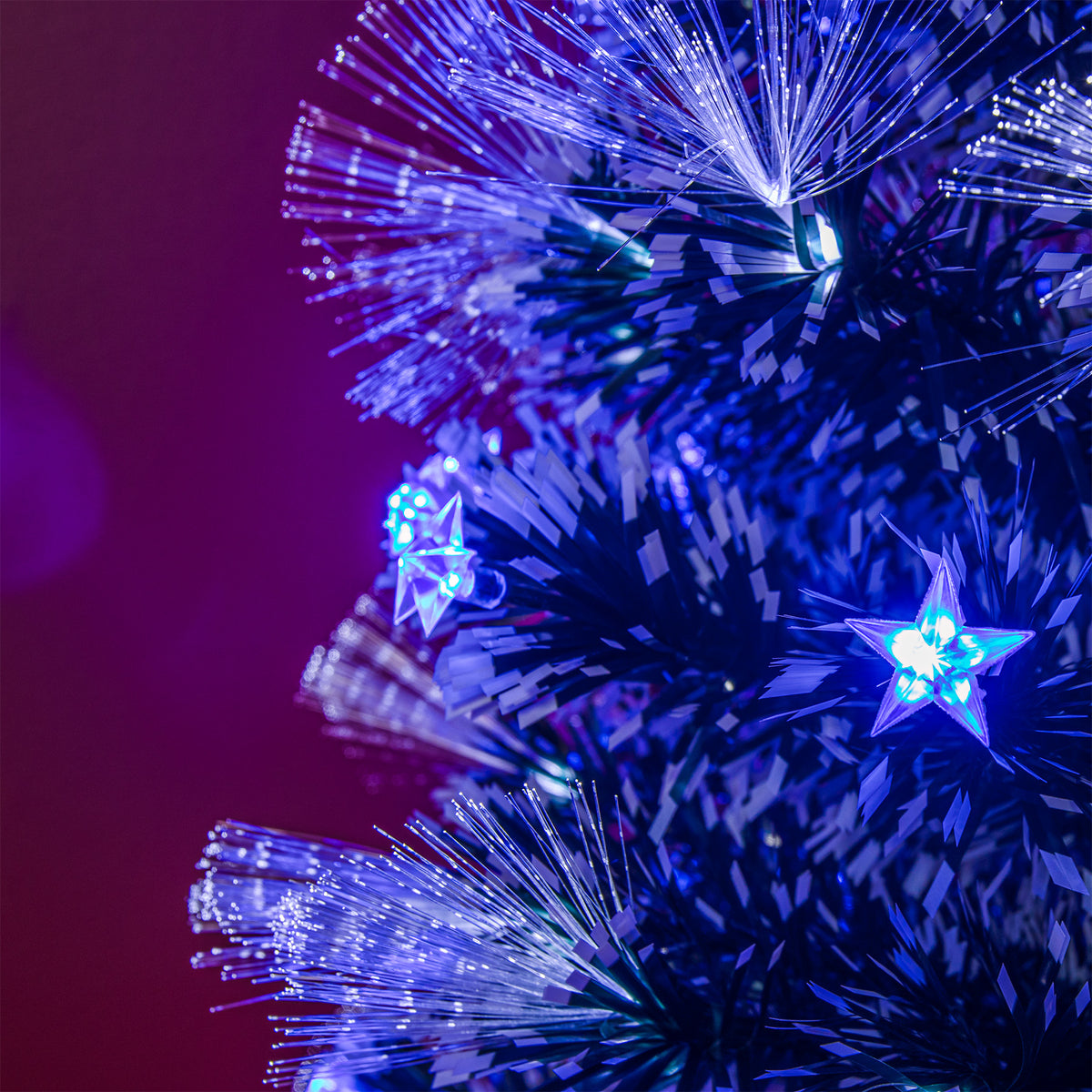 Green Fibre Optic Christmas Tree with White Optics & Blue LED Star Green Christmas Tree With White Lights