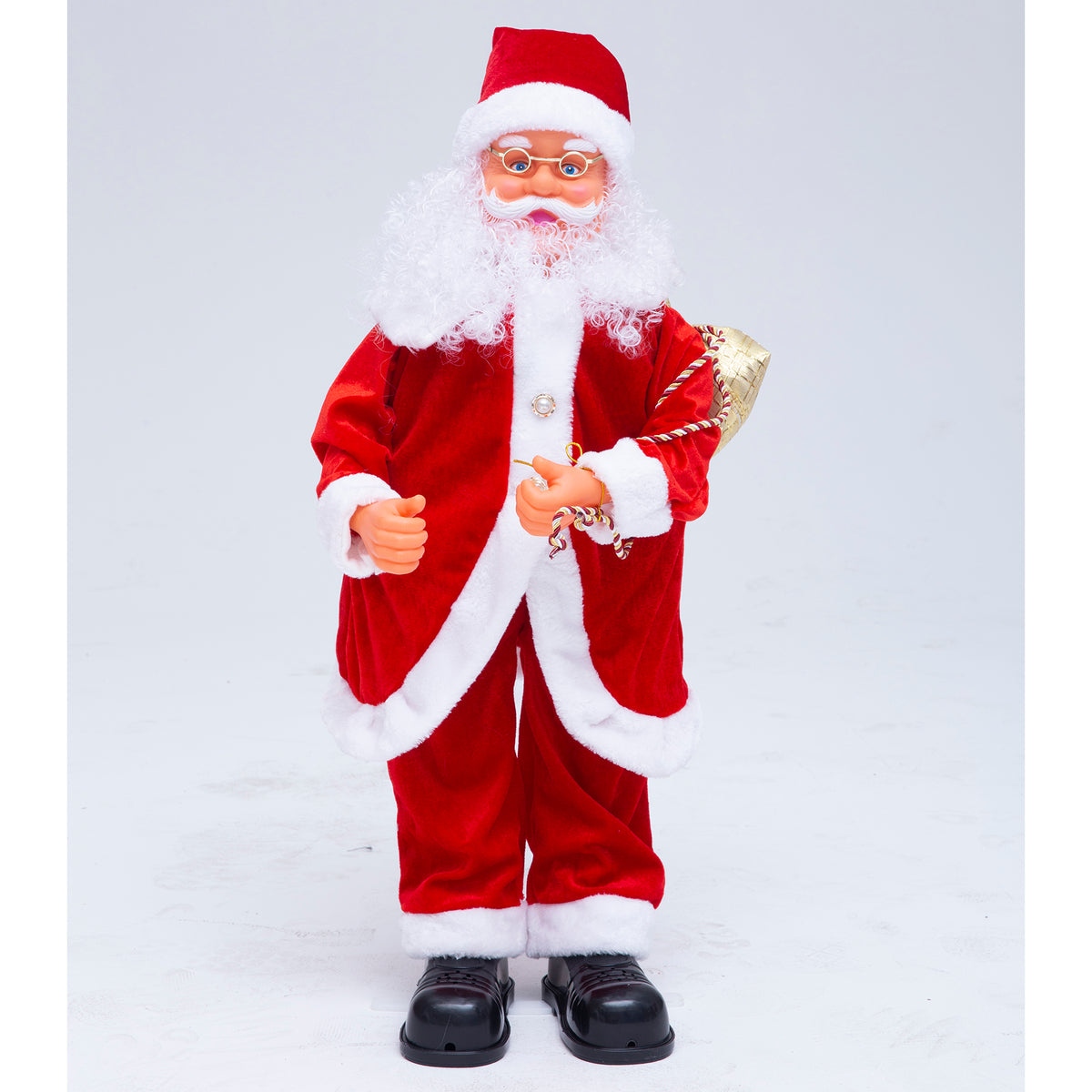 2.3ft (70cm) Traditional Musical Animated Standing Santa Father Christmas Figure
