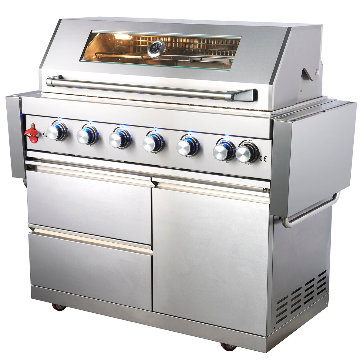Draco Grills Z640 Deluxe 6 Burner Stainless Steel Gas Barbecue with Sear Station