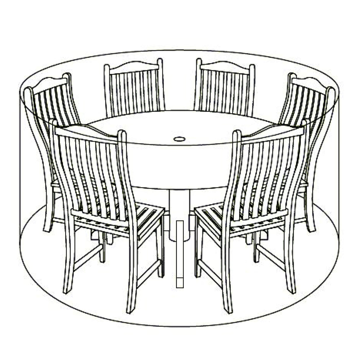 LG Outdoor 6 Seat Round Garden Furniture Set Deluxe Cover