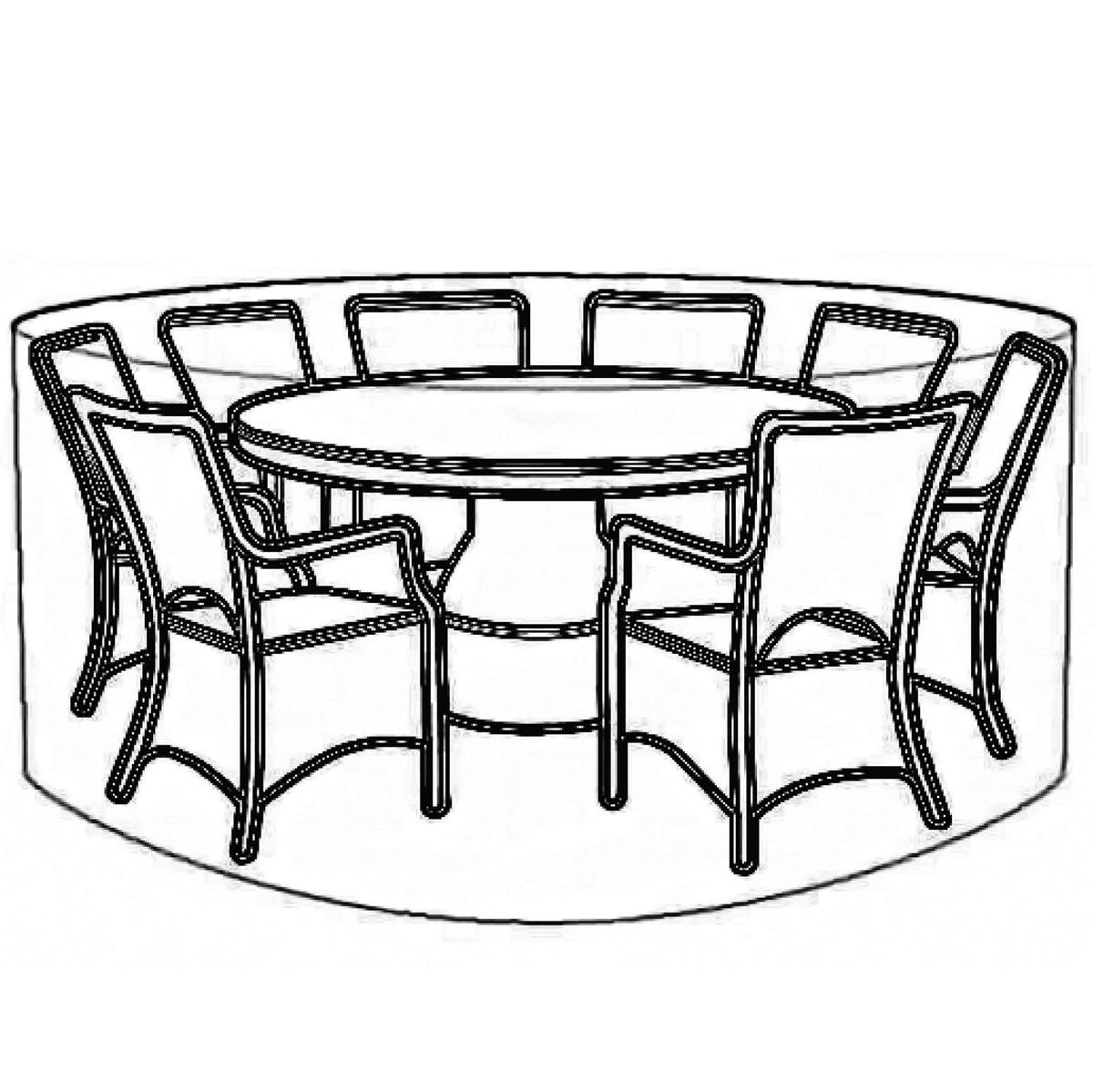 LG Outdoor 8 Seat Round Garden Furniture Set Deluxe Cover