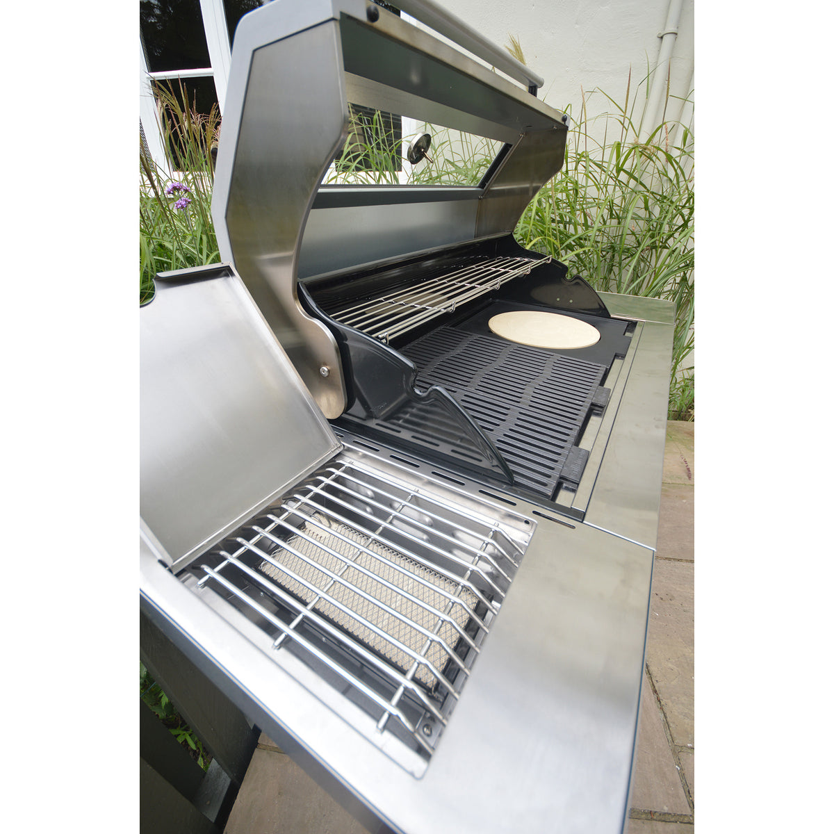 Grillstream Gourmet 6 Burner Hybrid Gas and Charcoal Barbecue - Stainless Steel