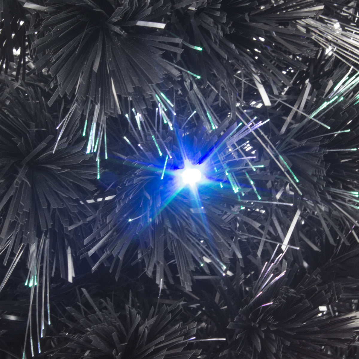 Black Fibre Optic Christmas Tree 2ft to 6ft with Multicoloured LED Lights