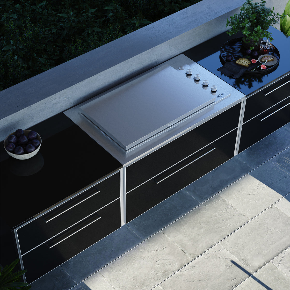 Profresco Proline Flat Lid 6 Burner Barbecue Aero Outdoor Kitchen- Black