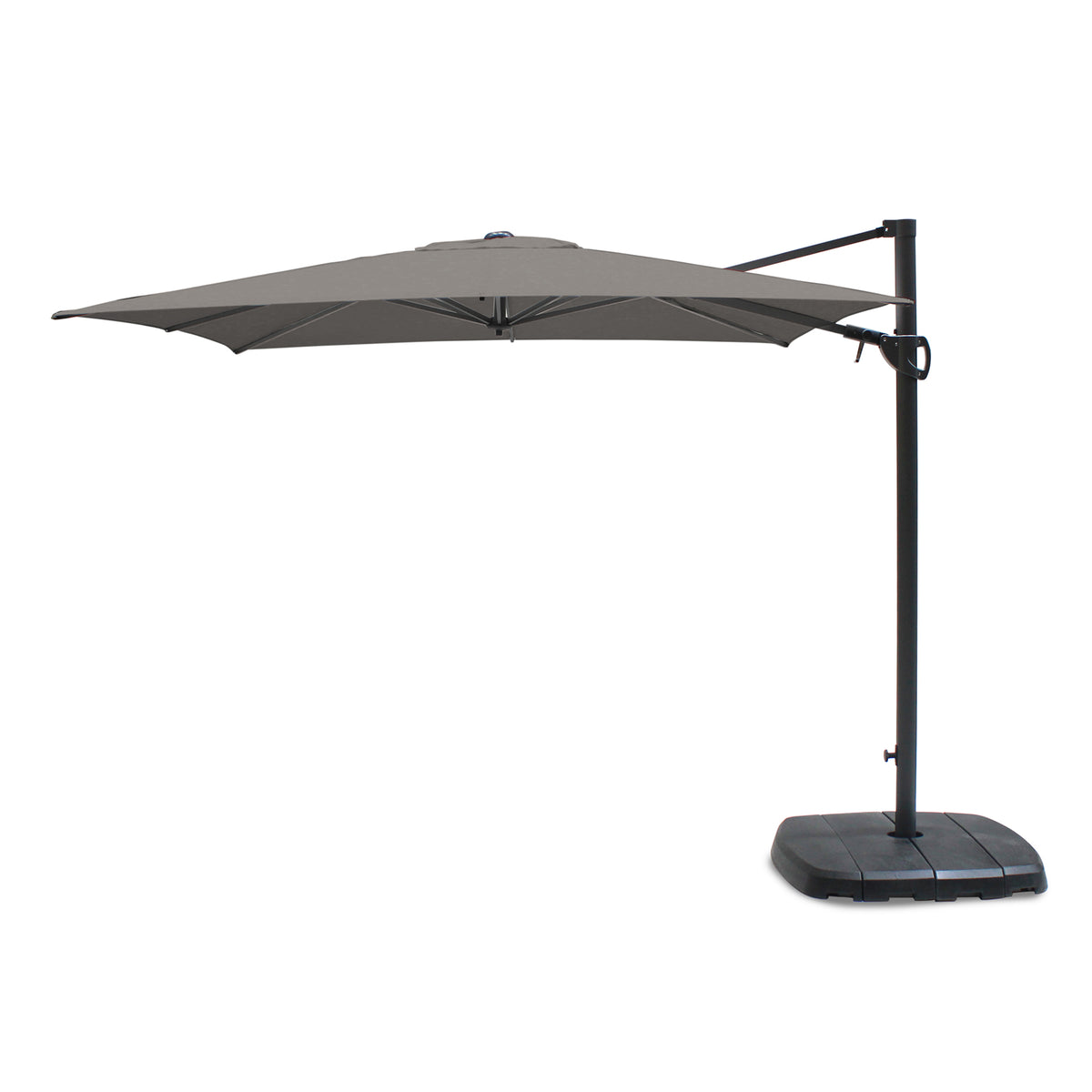 Kettler Taupe 2.5m Square Free Arm Cantilever Parasol with Base