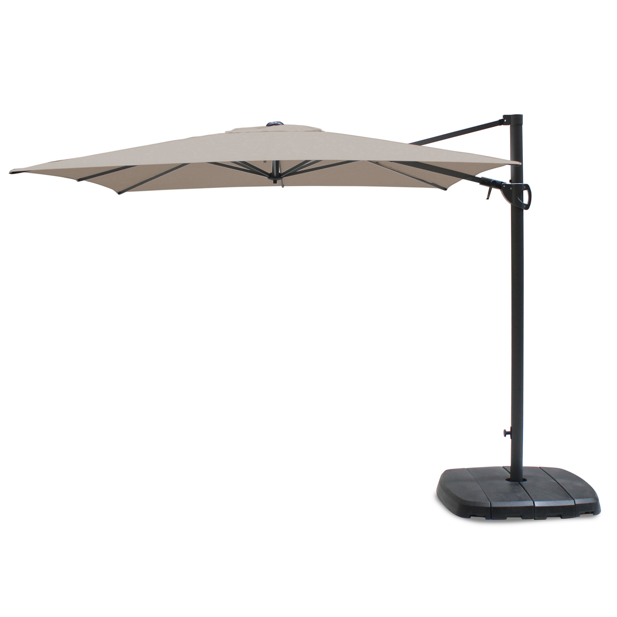 Kettler 2.5m Square Free Arm Cantilever Parasol with Base Stone