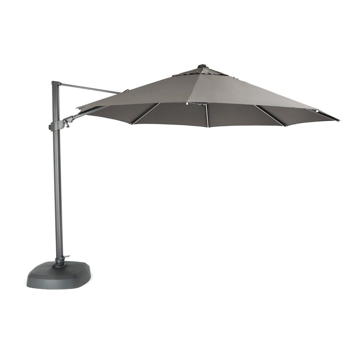 Kettler 3.5m Taupe Free Arm Cantilever Parasol with LED Lights and Bluetooth Speaker