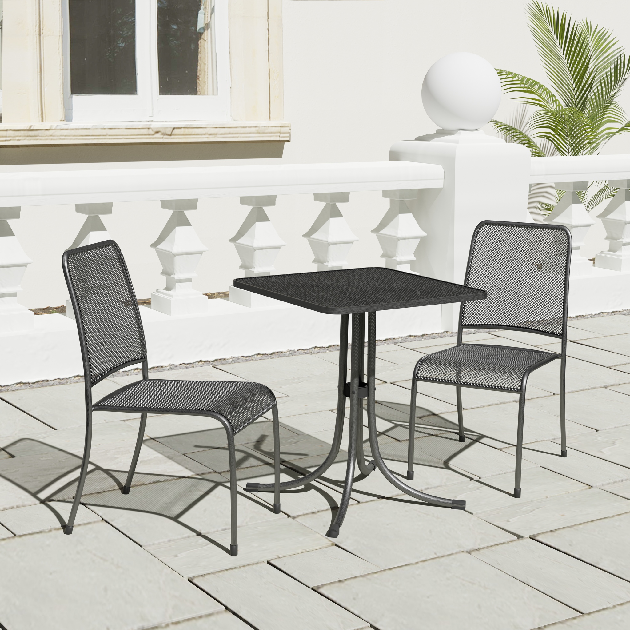 Alexander Rose Portofino Bistro 2 Seater Side Chair Square Set